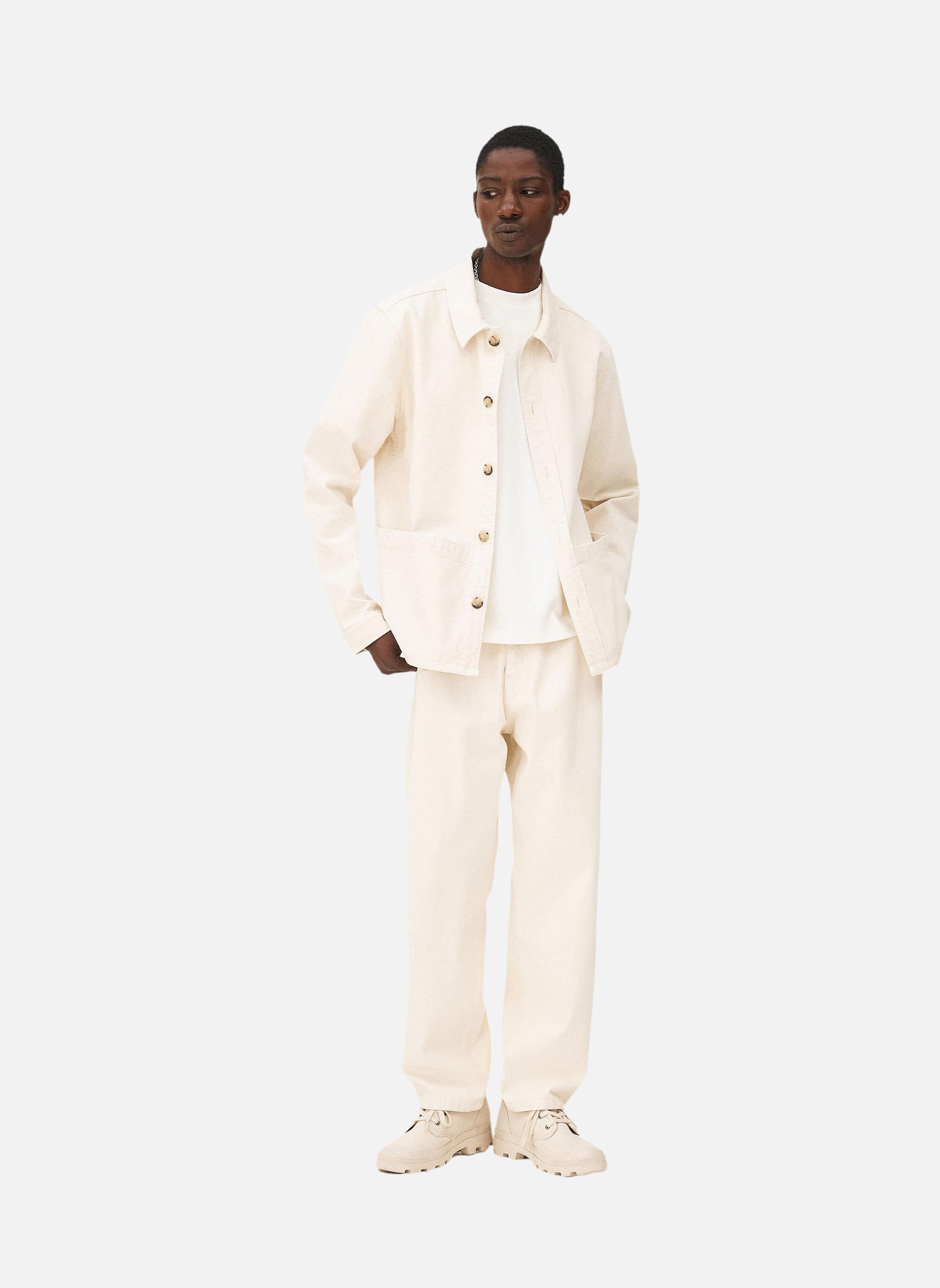 Painter overshirt in ecru color Noyoco Red