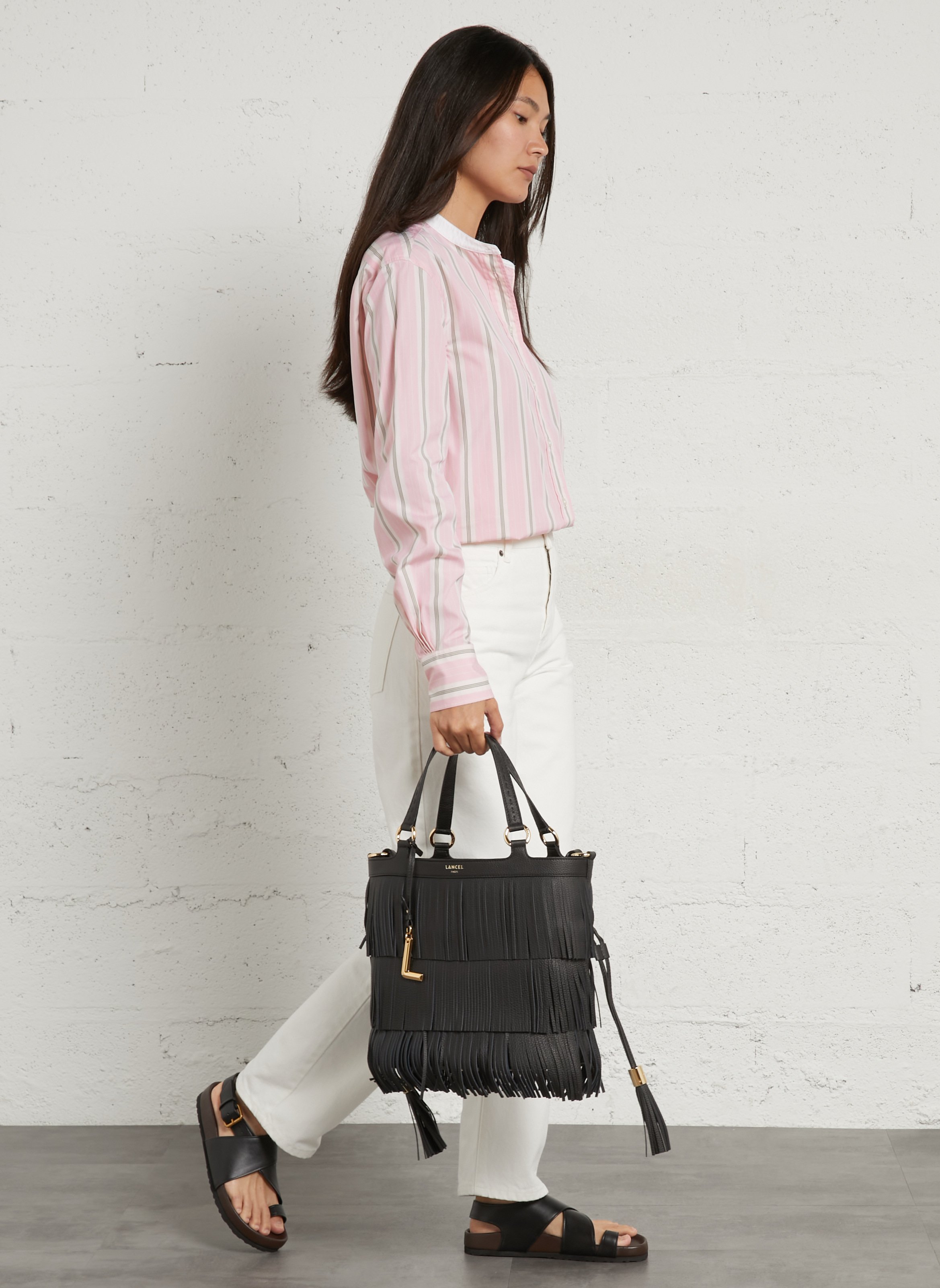 Beuteltasche aus Leder LANCEL Schwarz