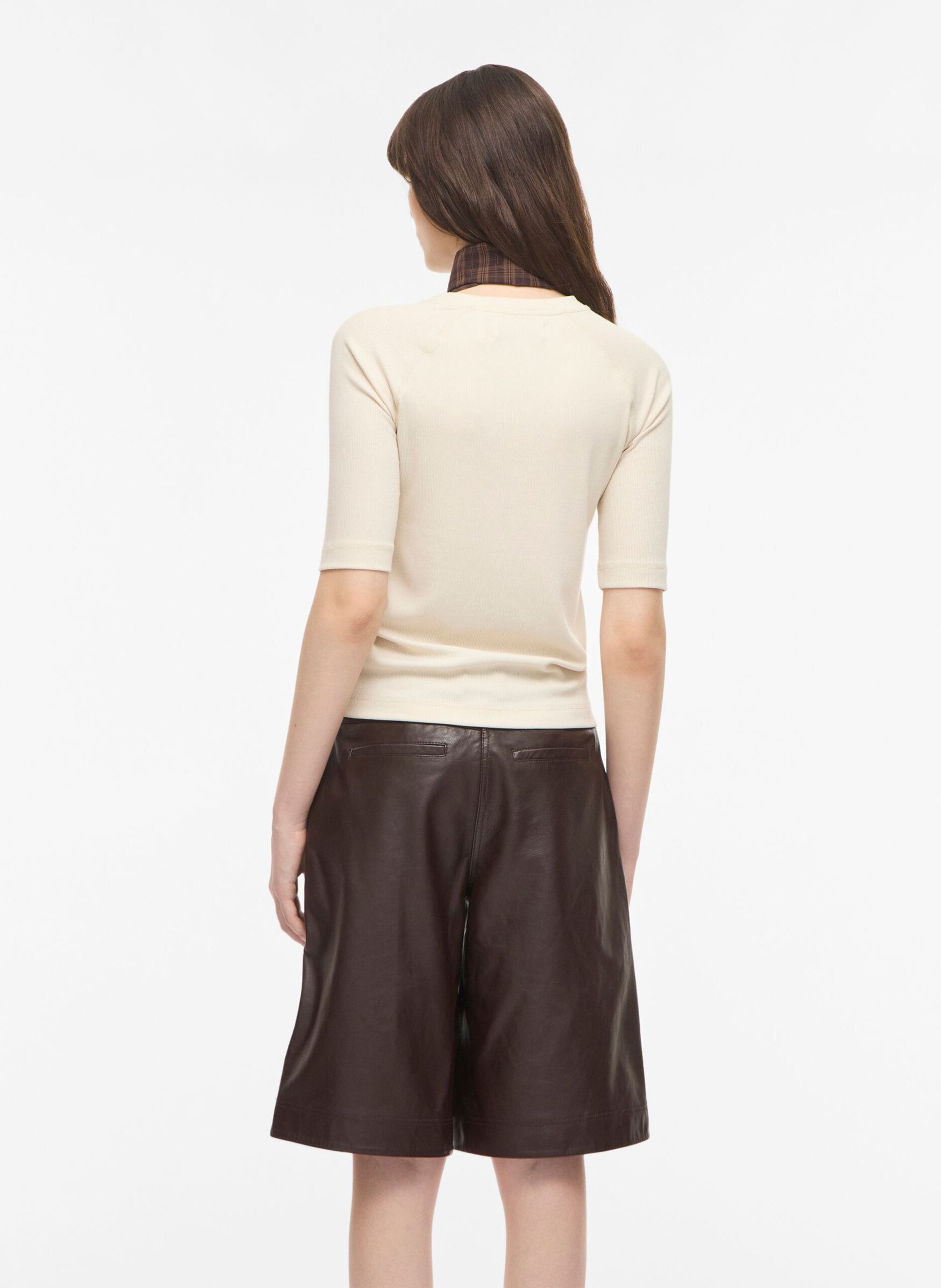 Top droit col rond ROUGE EDIT Beige
