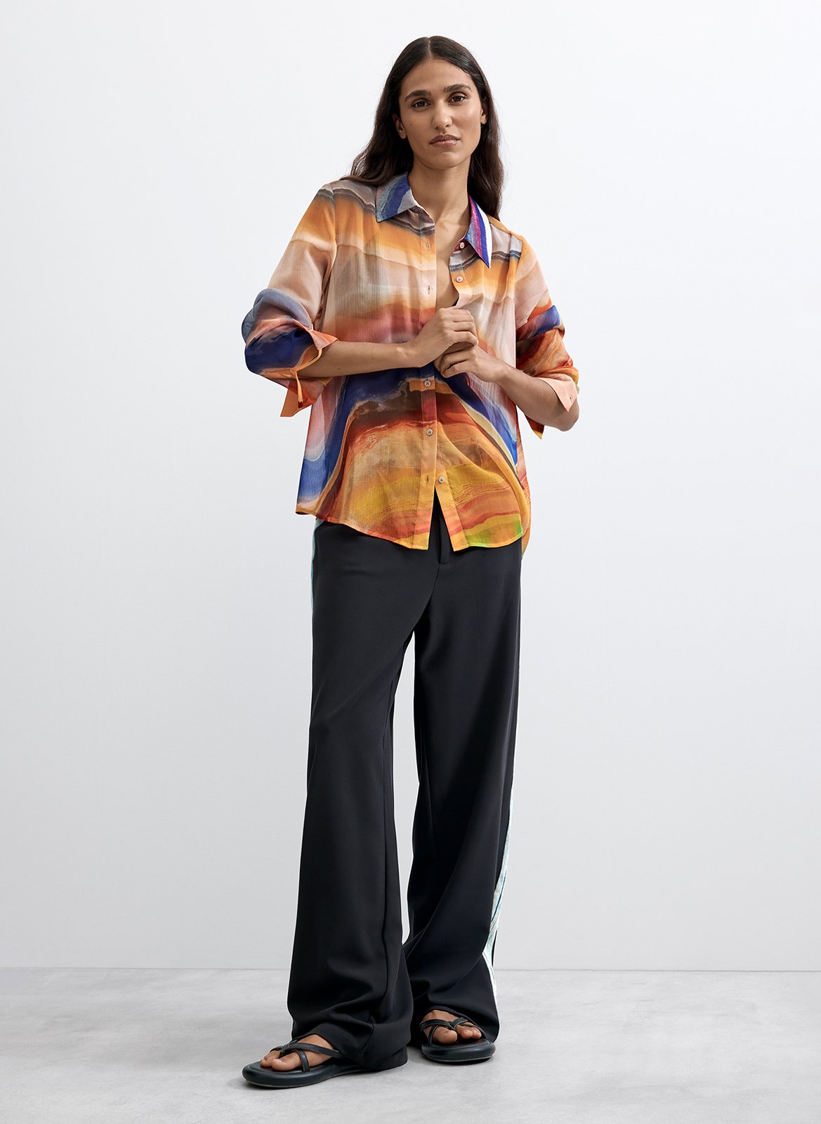 Straight printed fluid shirt DESIGUAL Multicolored