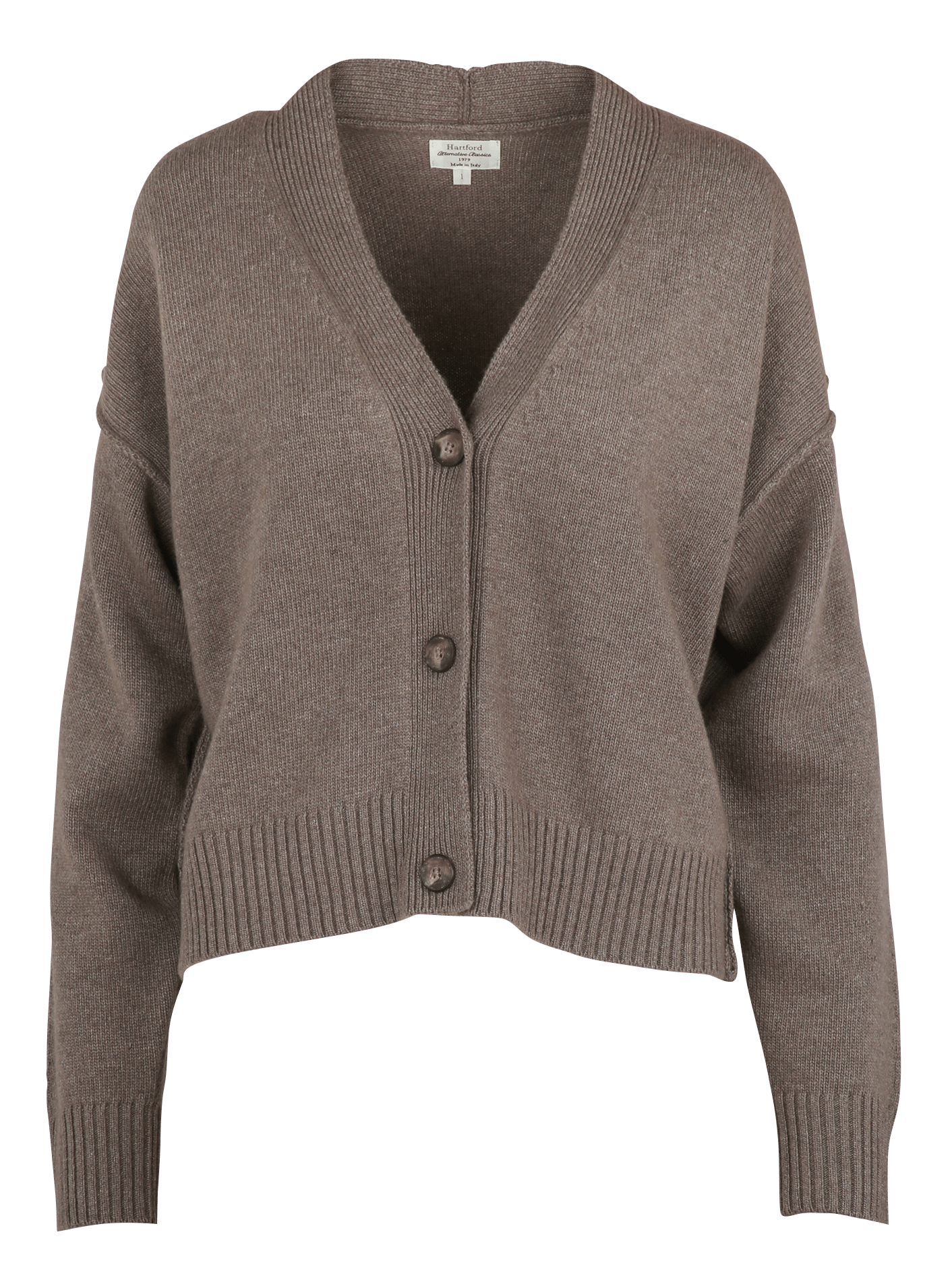 Oversized vest met V-hals in gebreide stof HARTFORD Bruin