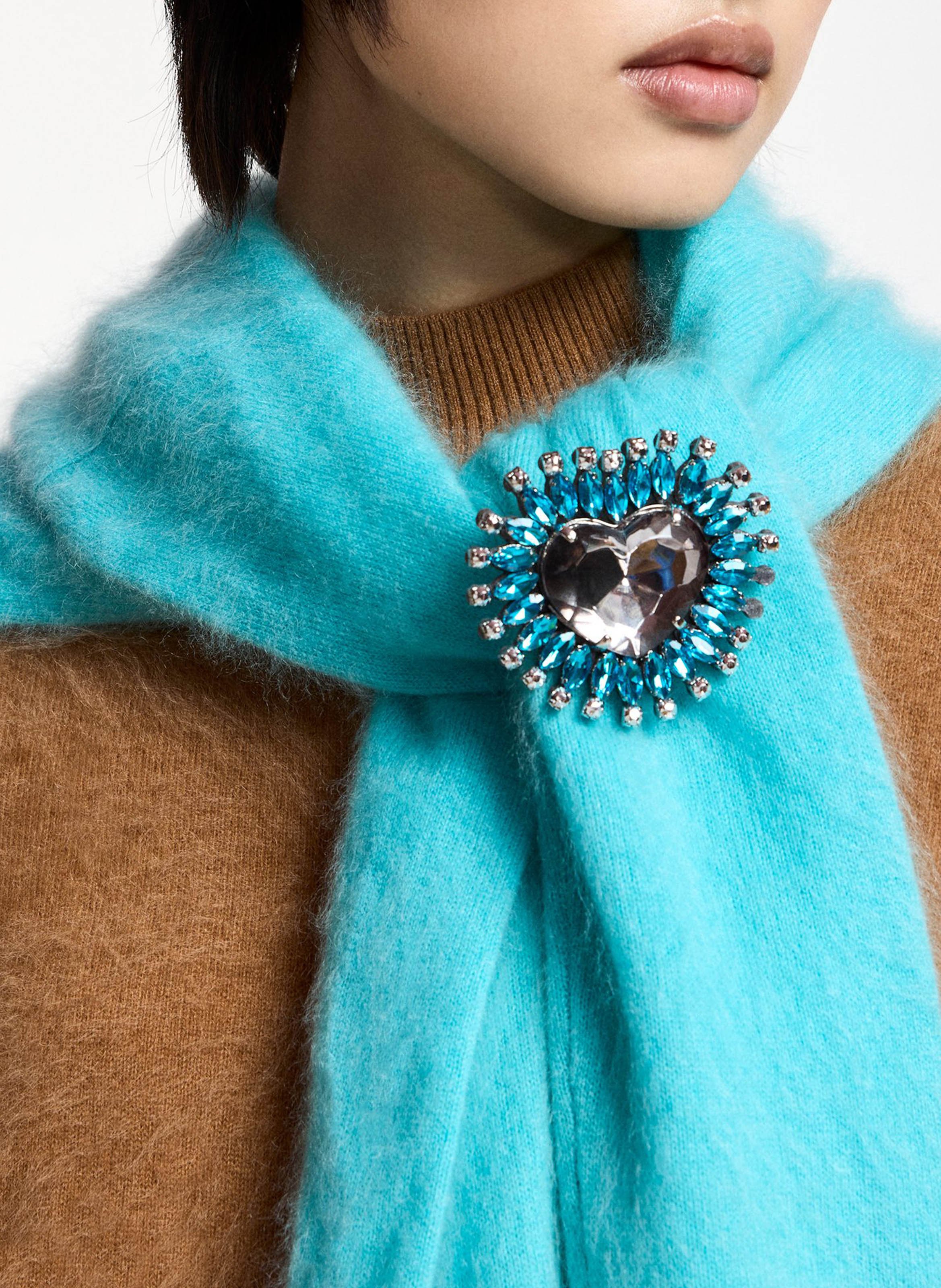 Spilla a cuore ornata di strass ESSENTIEL ANTWERP Grigio