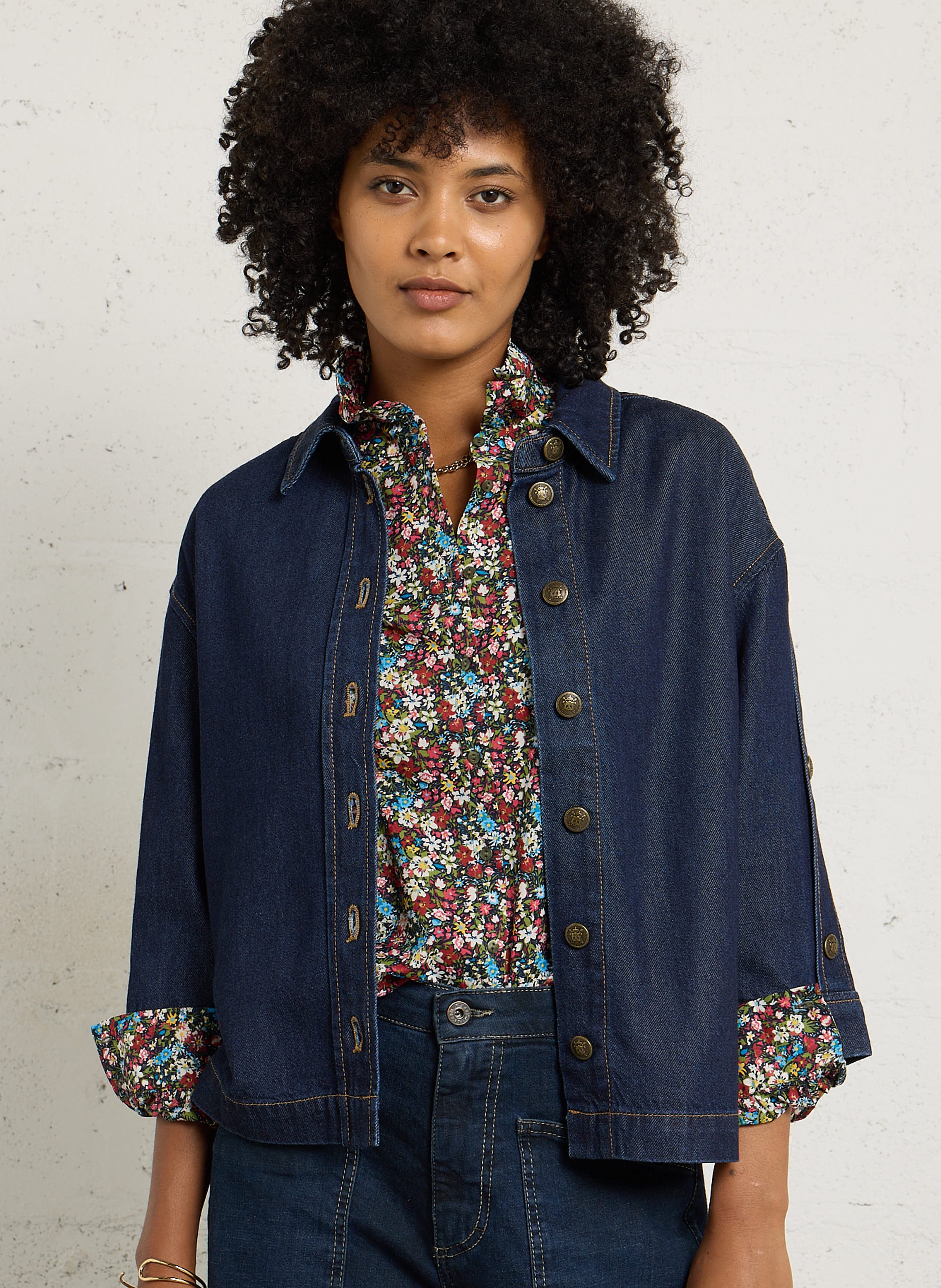 Denimbluse mit 3/4-Ärmeln MAISON 123 Blau