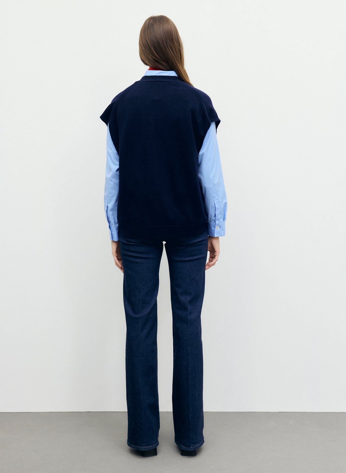 Oversized wool v-neck vest GERARD DAREL Blue