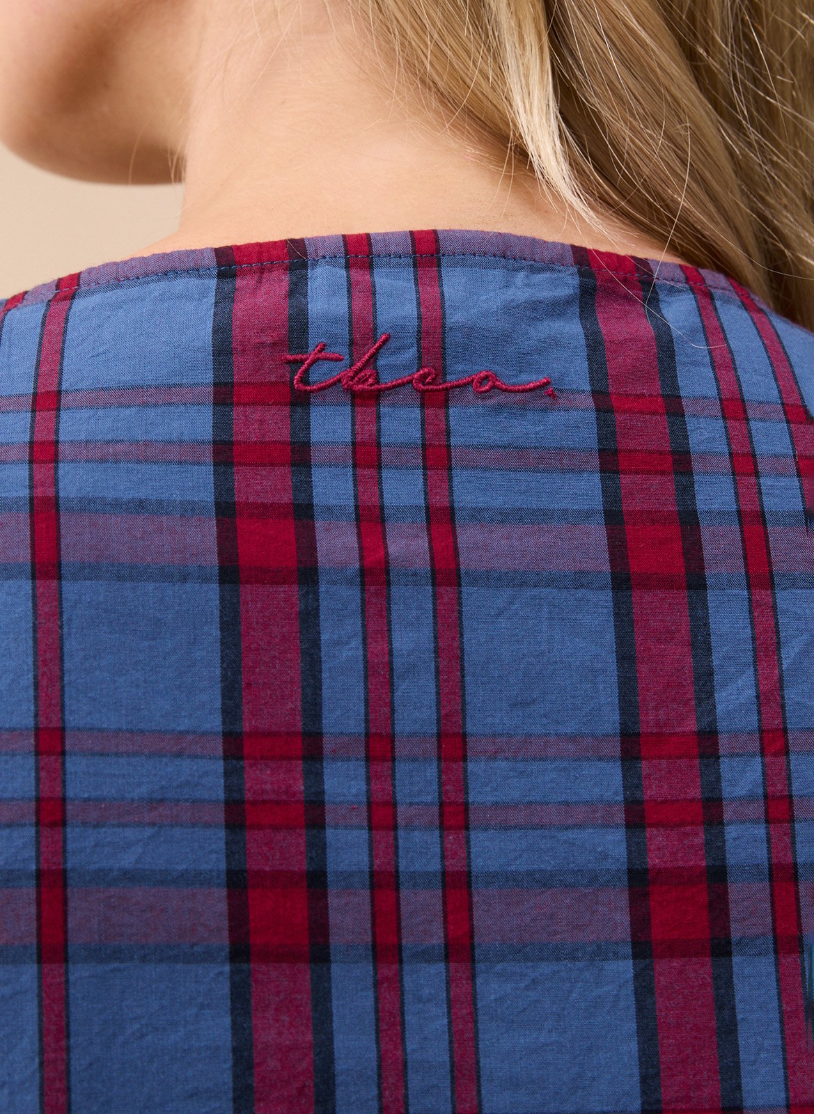 Pyjamamuster in Karo aus Baumwolle TBCO Blau