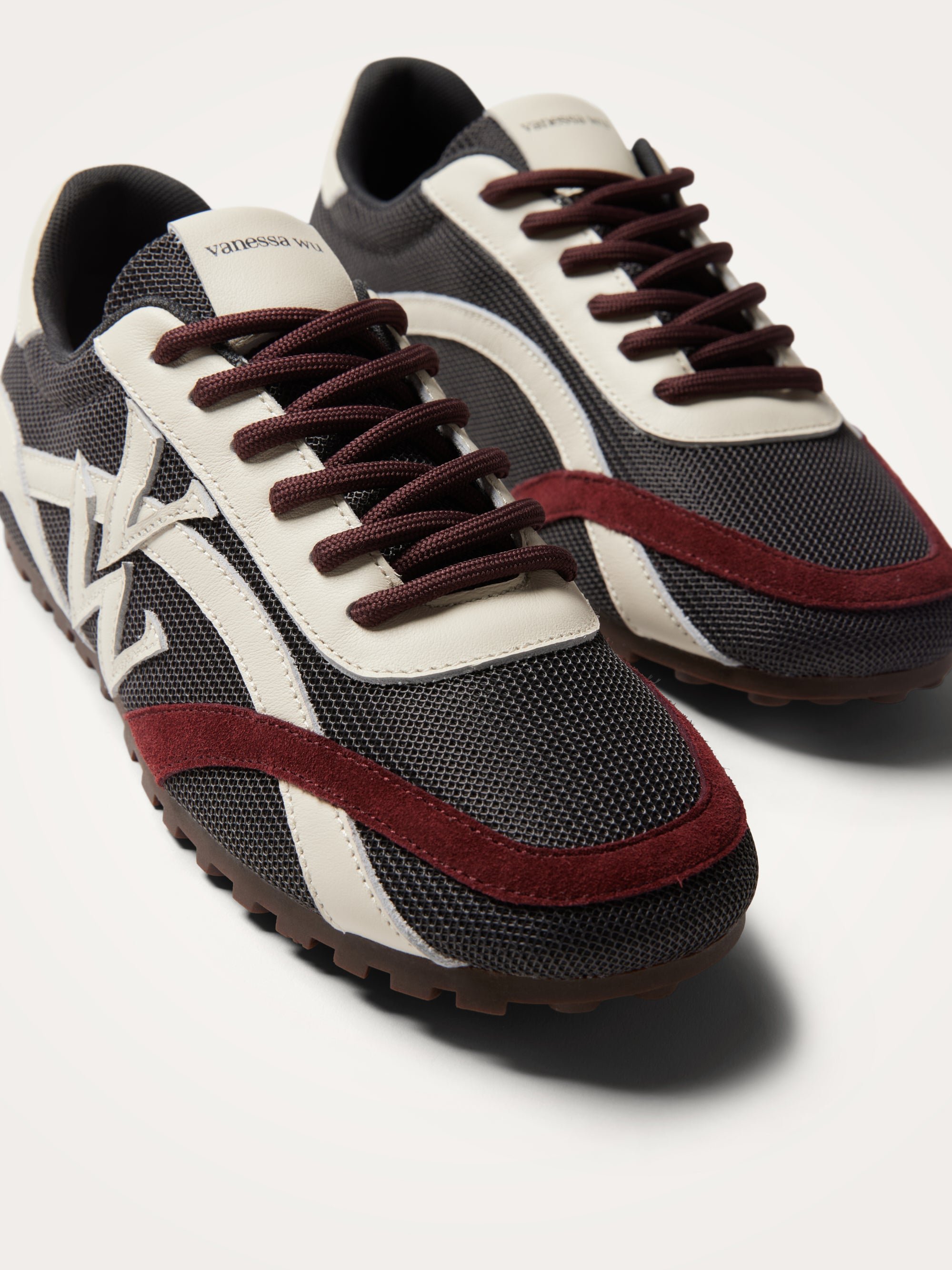 Monogram sneakers with slim serrated sole VANESSA WU Black