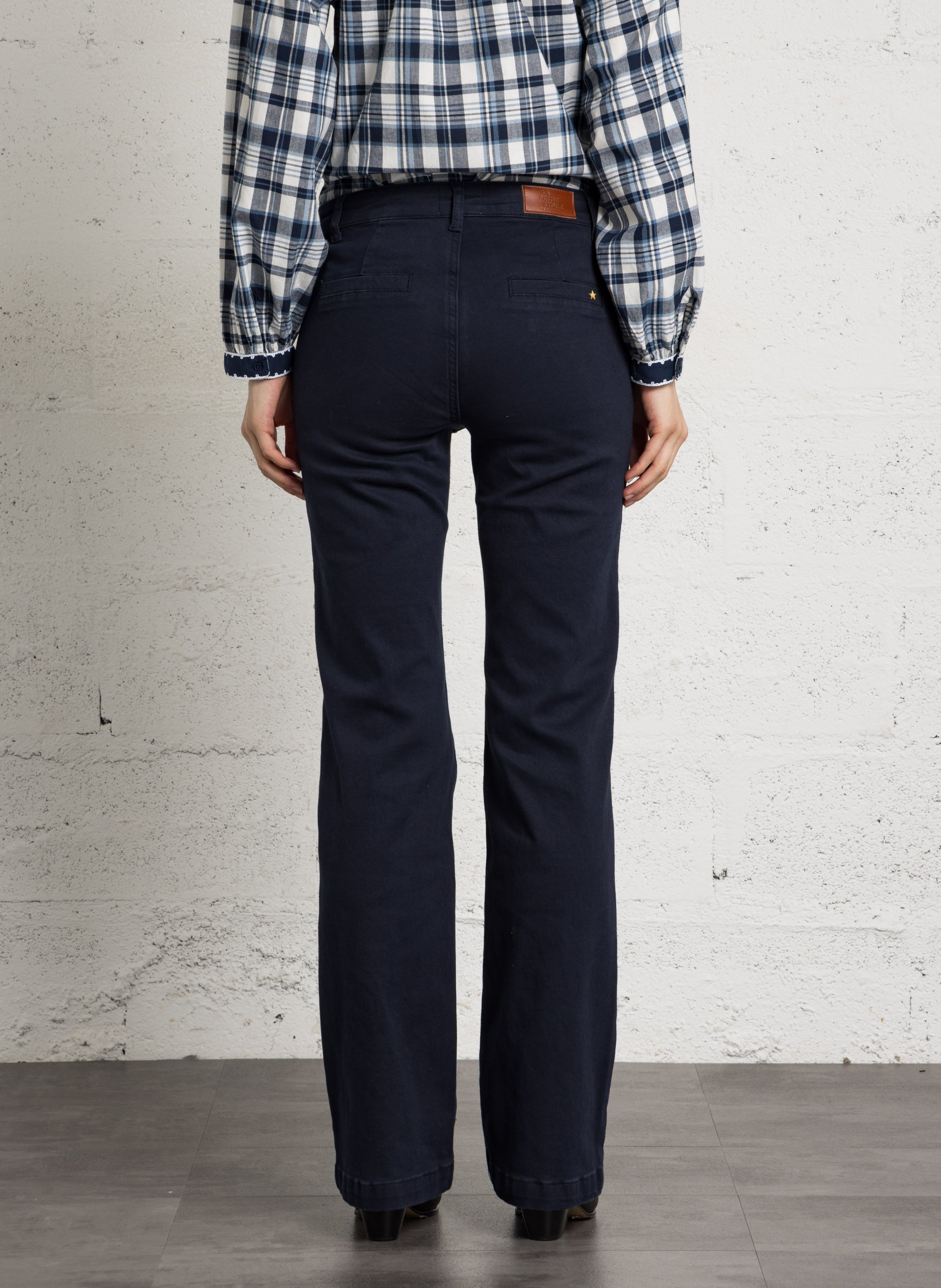 Katoenen broek met wijd uitlopende pijpen LA PETITE ETOILE Blauw