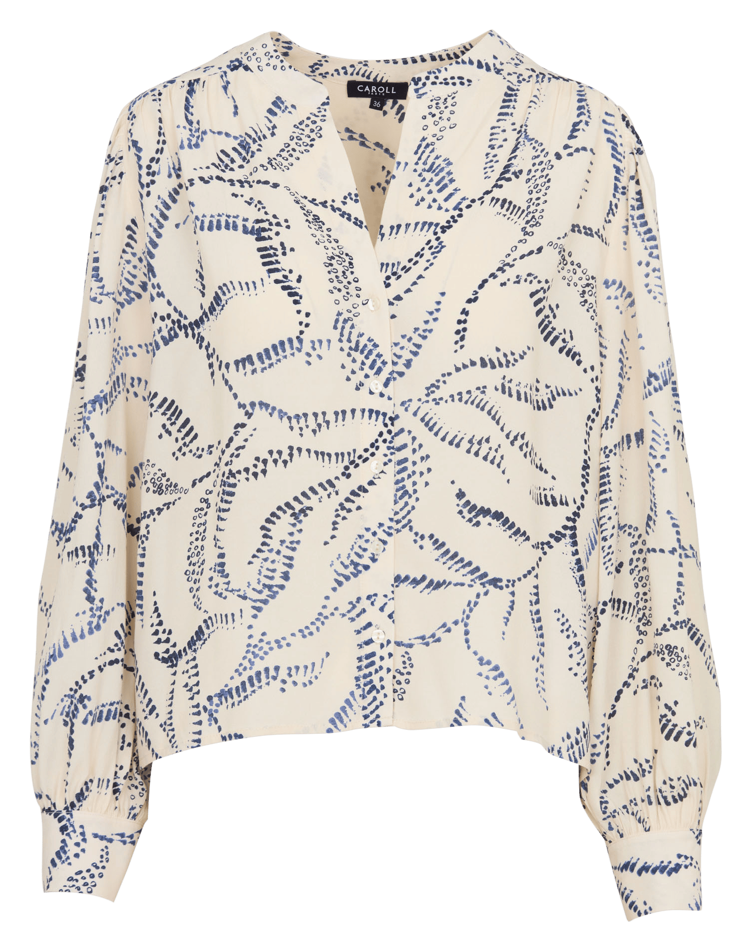 Straight printed blouse CAROLL Beige
