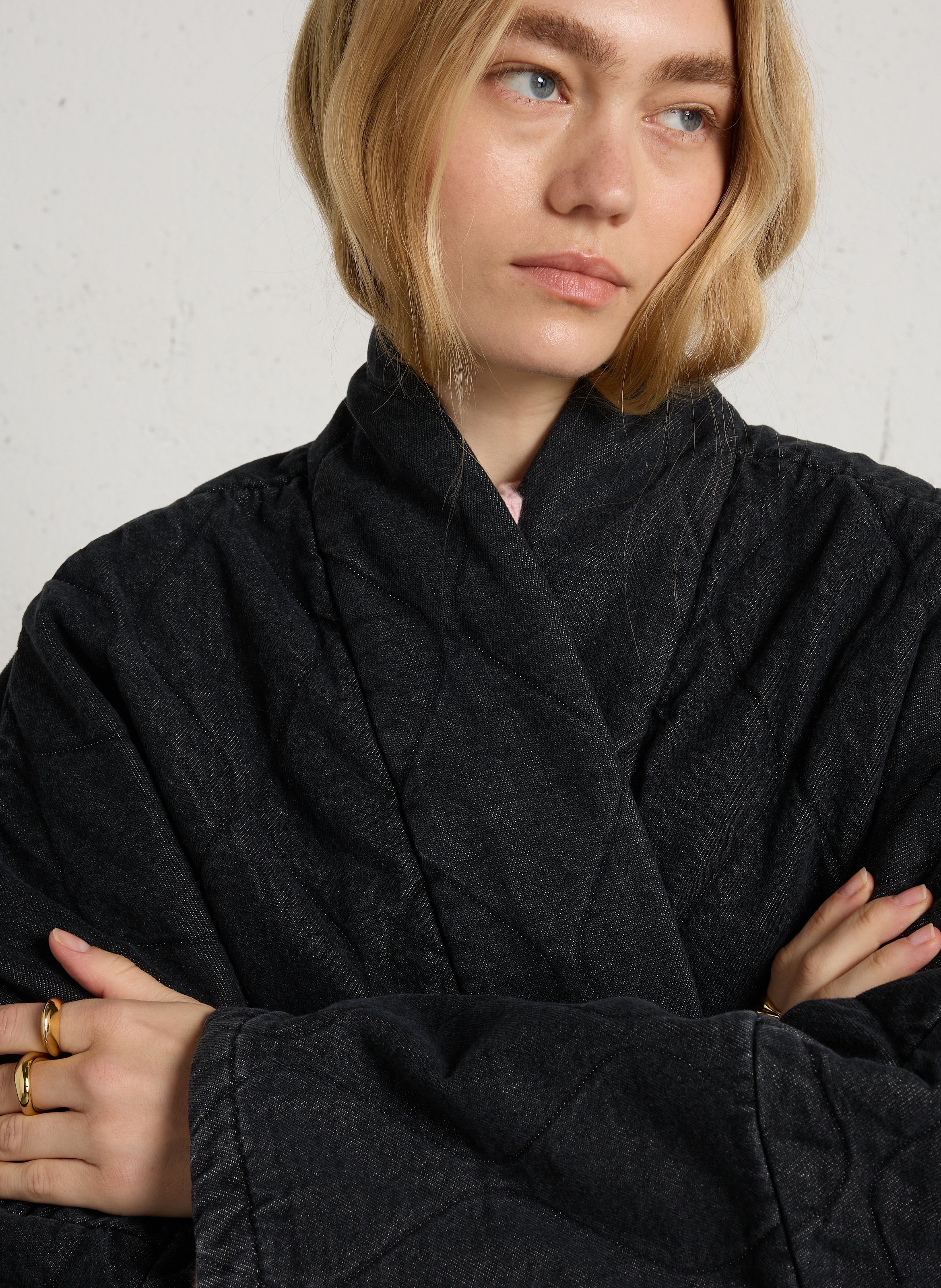 Steppjacke aus Baumwoll-Denim AOKYANOS Blau