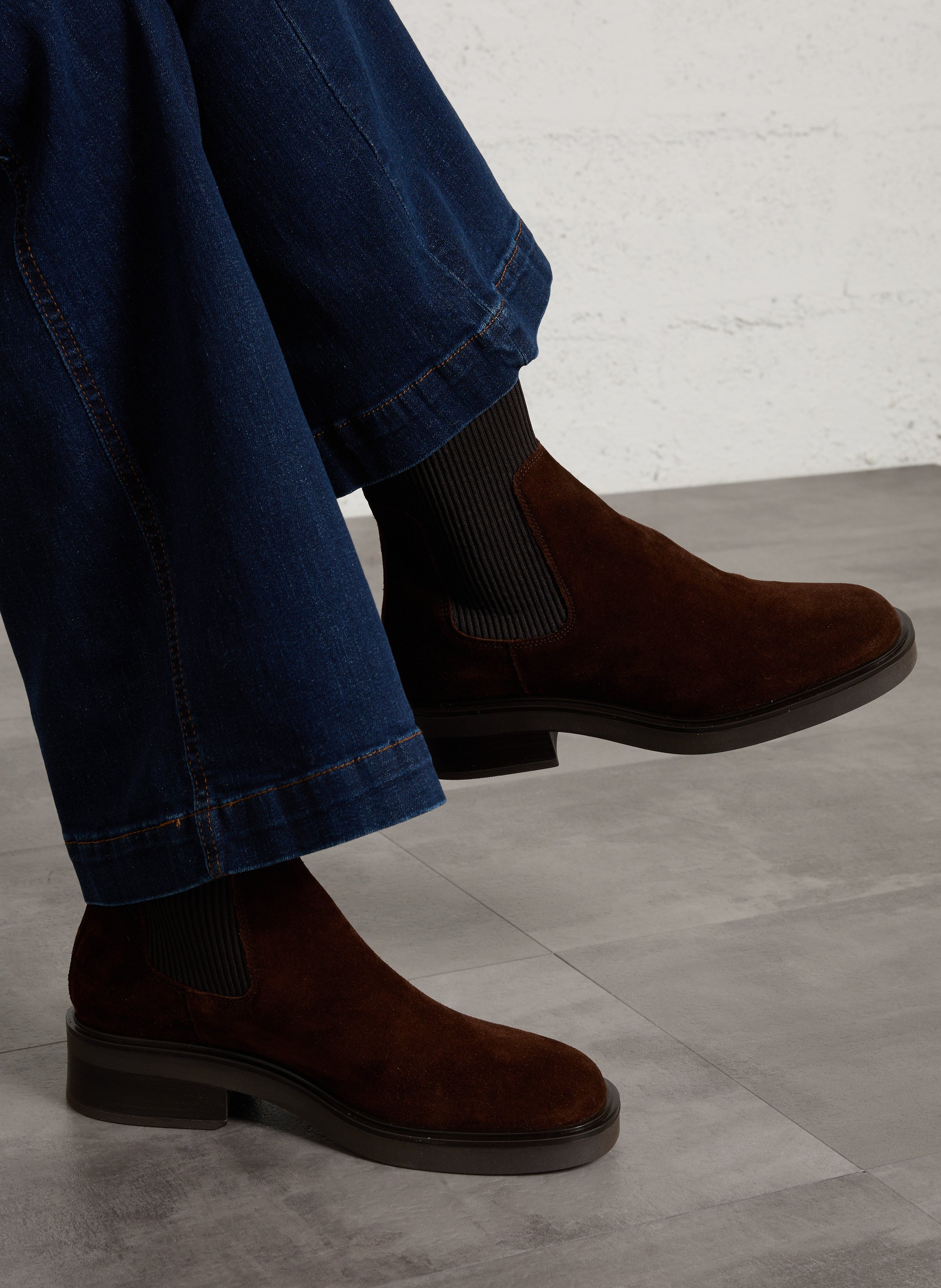 Heeled leather mid-calf boots BOCAGE Brown