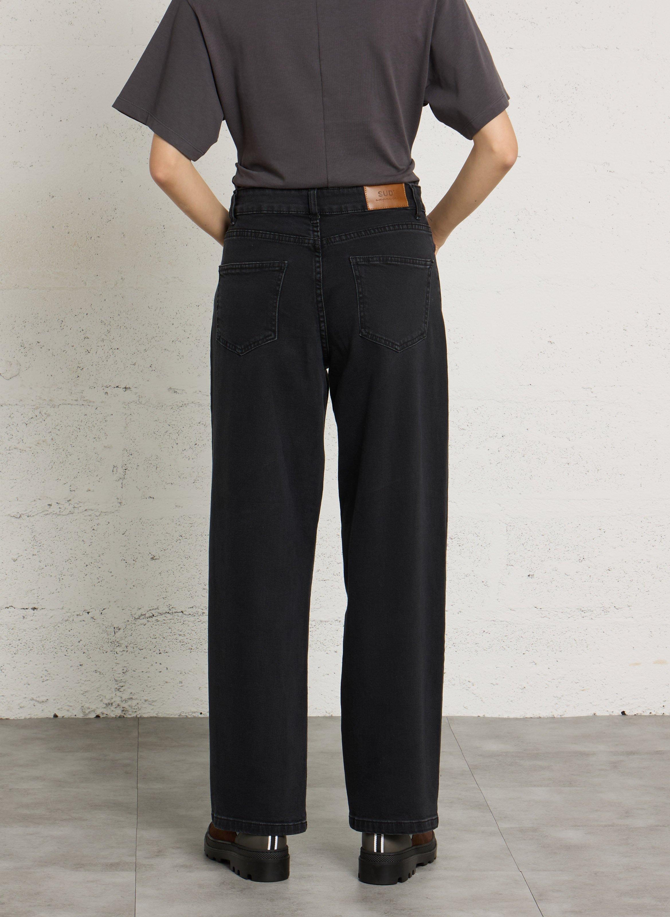 Straight-fit jeans with stud detailing in a cotton blend SUD EXPRESS Black