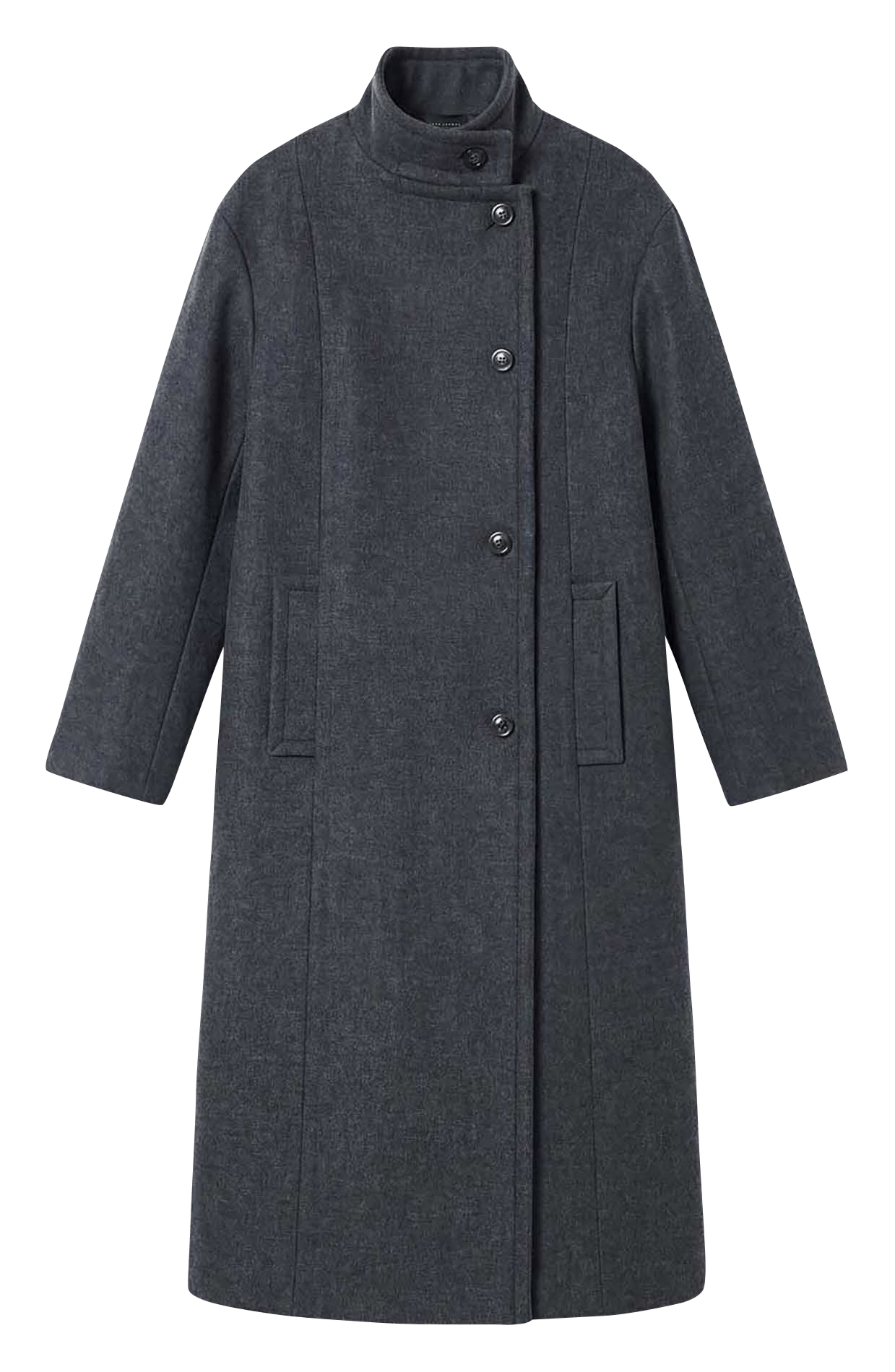 Manteau long uni en laine mélangée TARA JARMON Gris