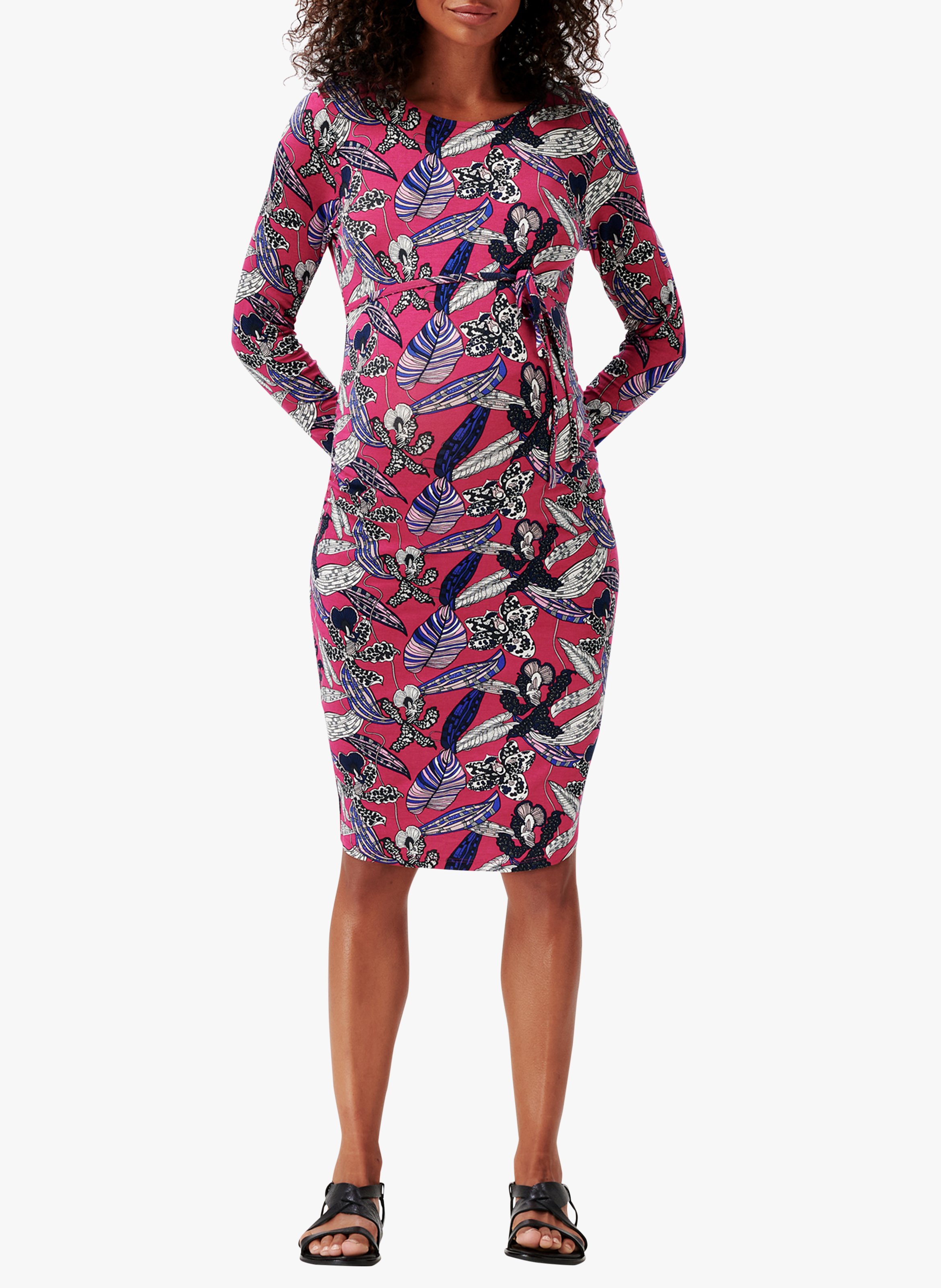 Stretch viscose midi dress NOPPIES Pink