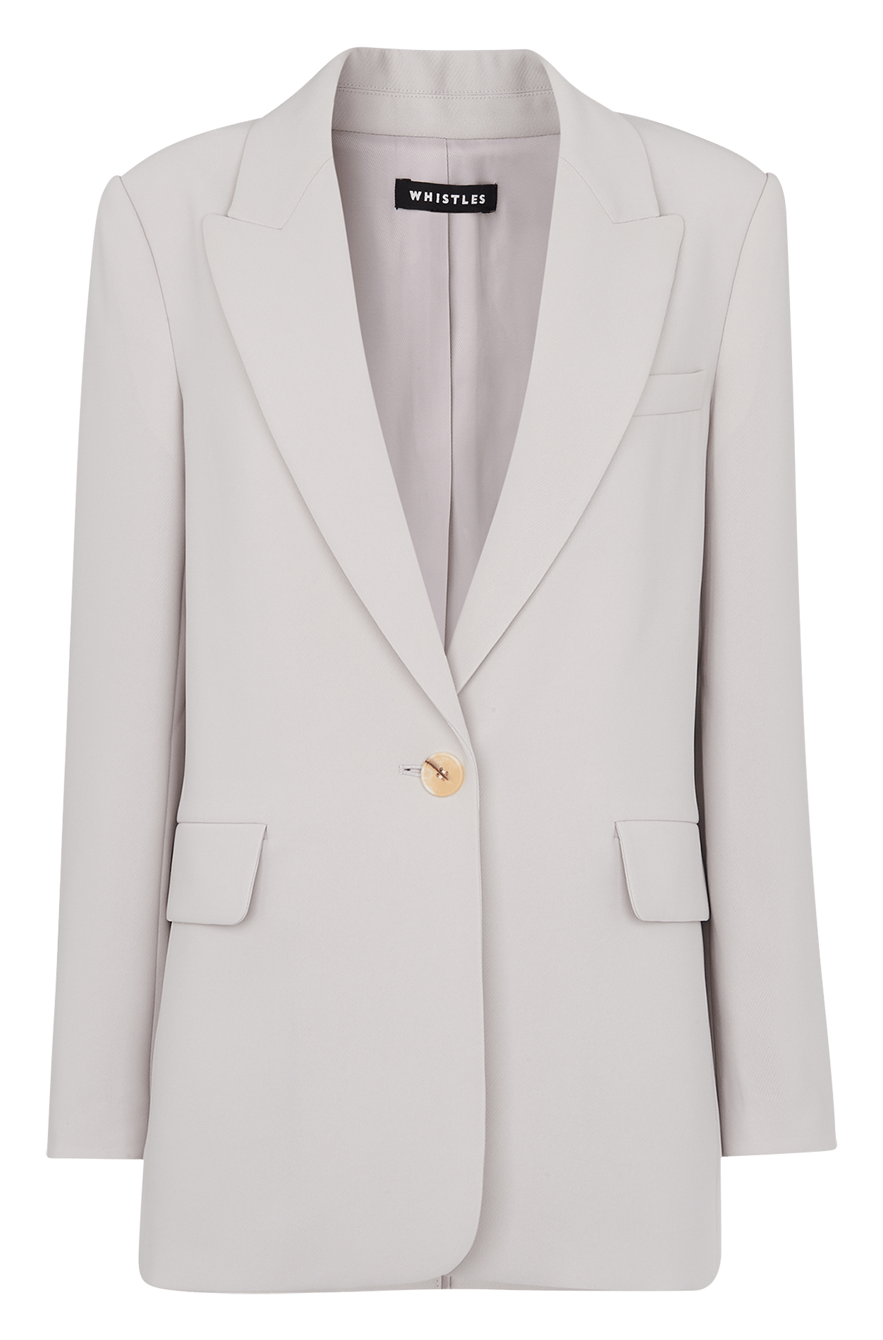 Langer, gerade geschnittener Blazer BeigeWHISTLES