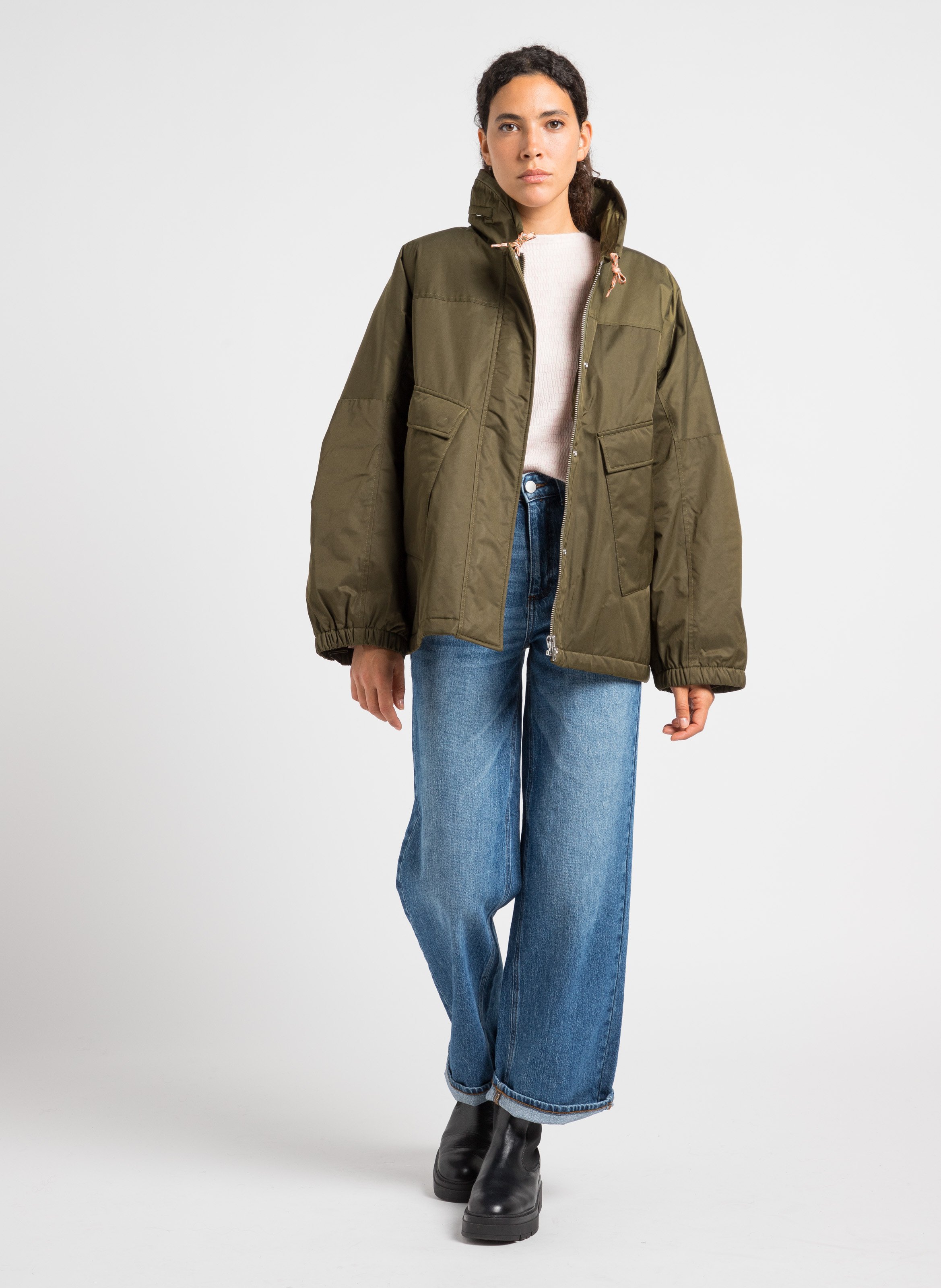 women cotton blend parka
