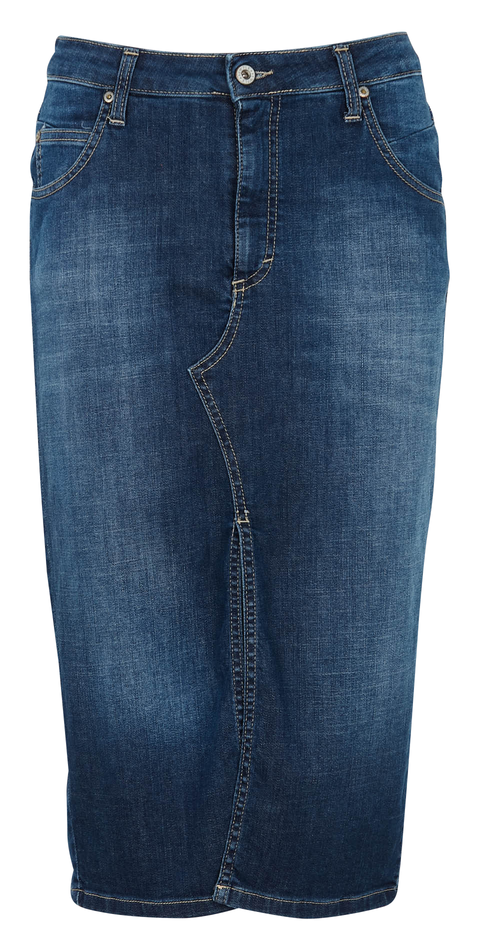 Kokerrok van denim Blauw
