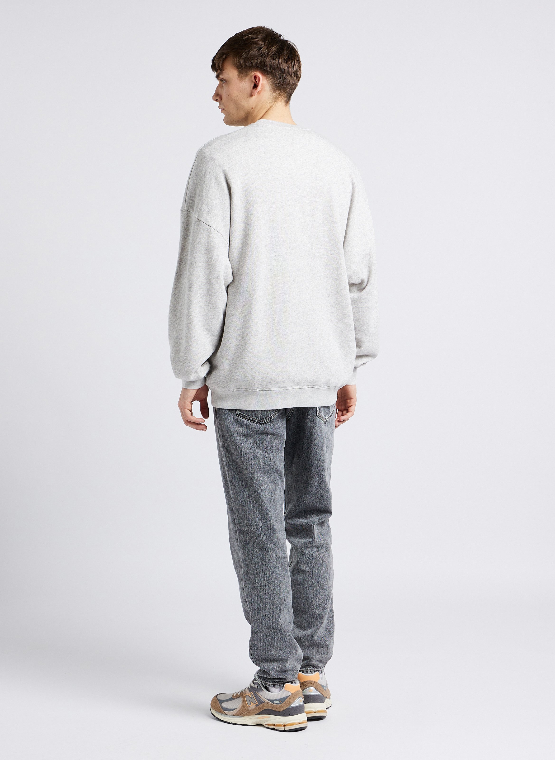 Round-neck organic cotton sweatshirt with screen print AMERICAN VINTAGE Grey