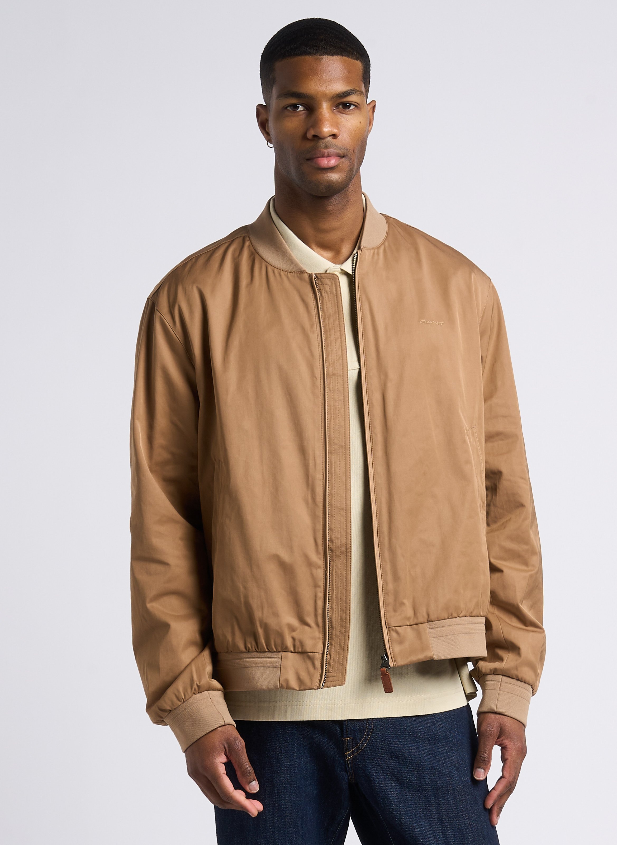 Oversized jacket with varsity collar GANT Khaki