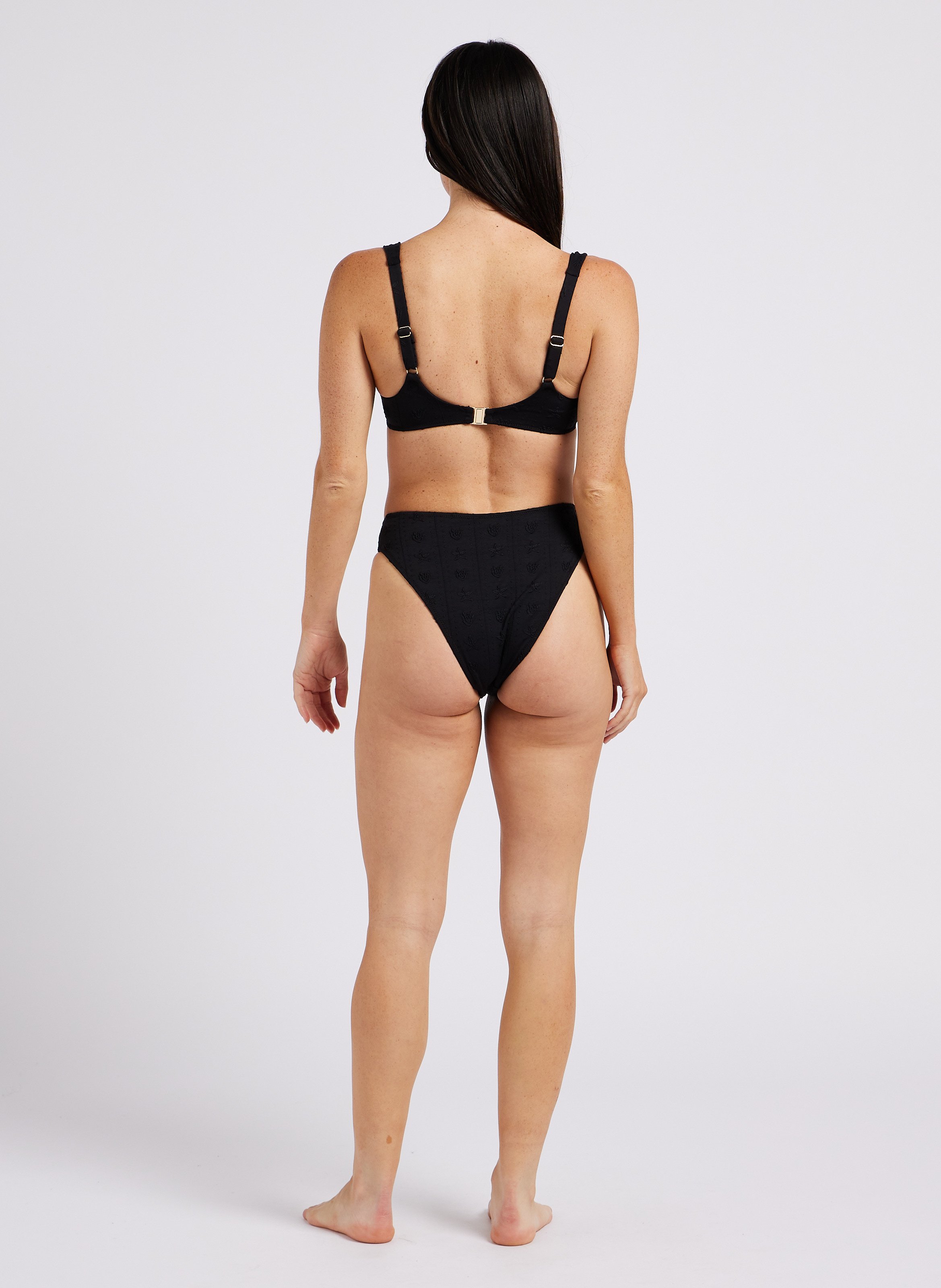 Haut de maillot de bain brodé  NENES PARIS Noir