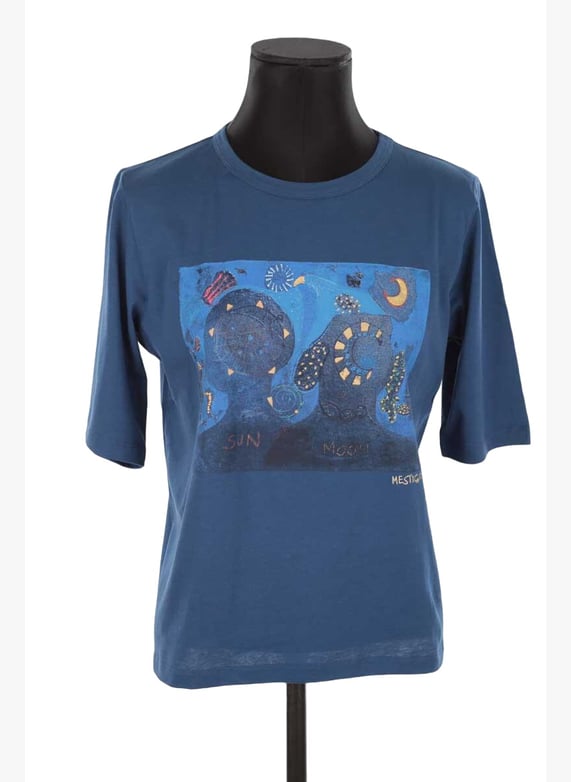 T-Shirt en coton Bleu Agnes seconde main Femme Place des