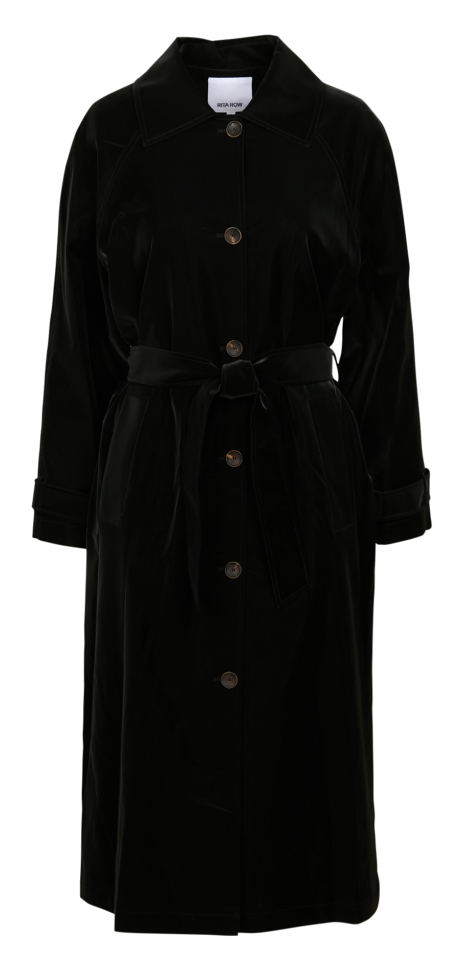Trench long aspect velours RITA ROW Noir