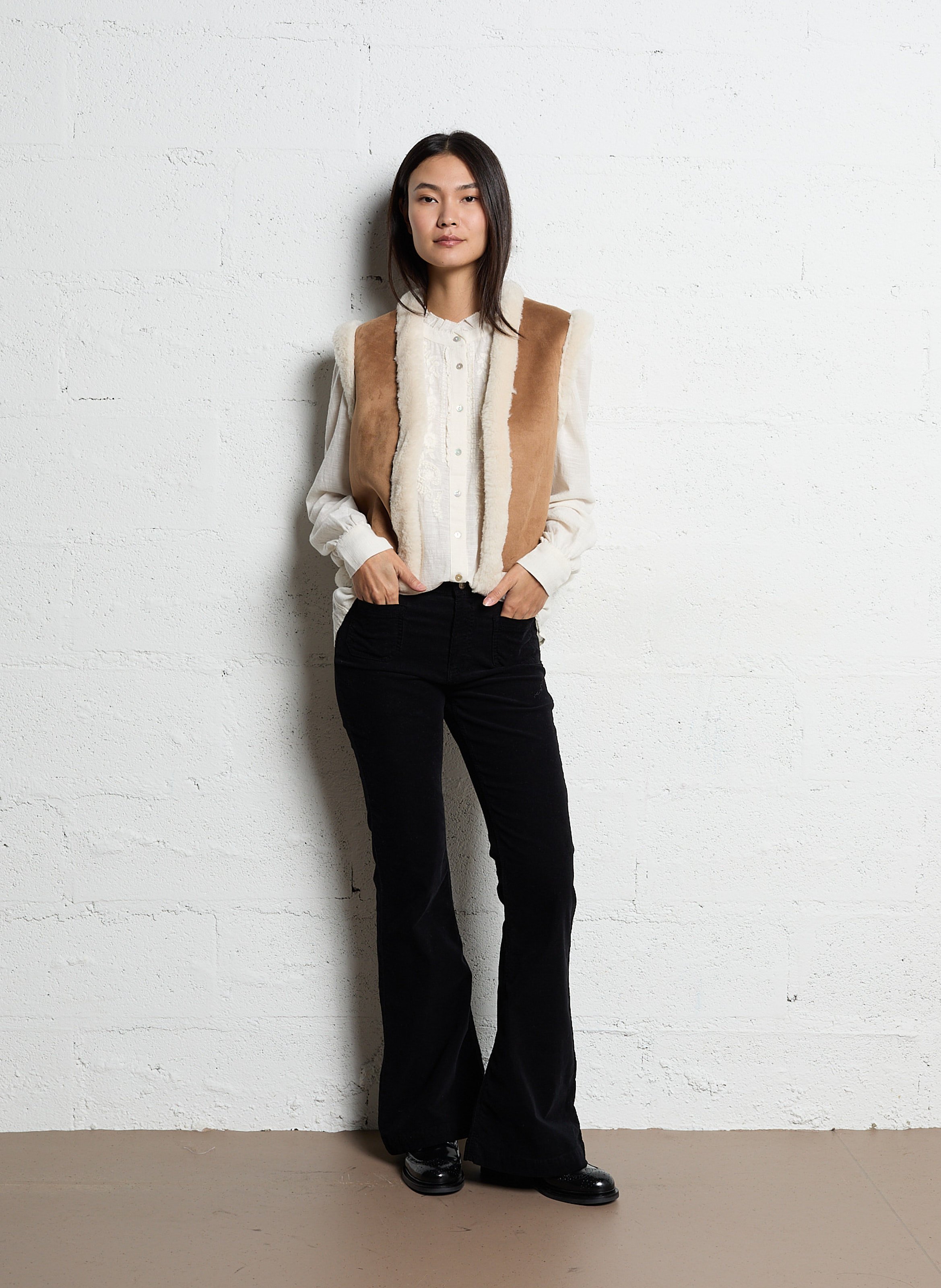 Chemise brodée en coton  MAISON 123 Blanc