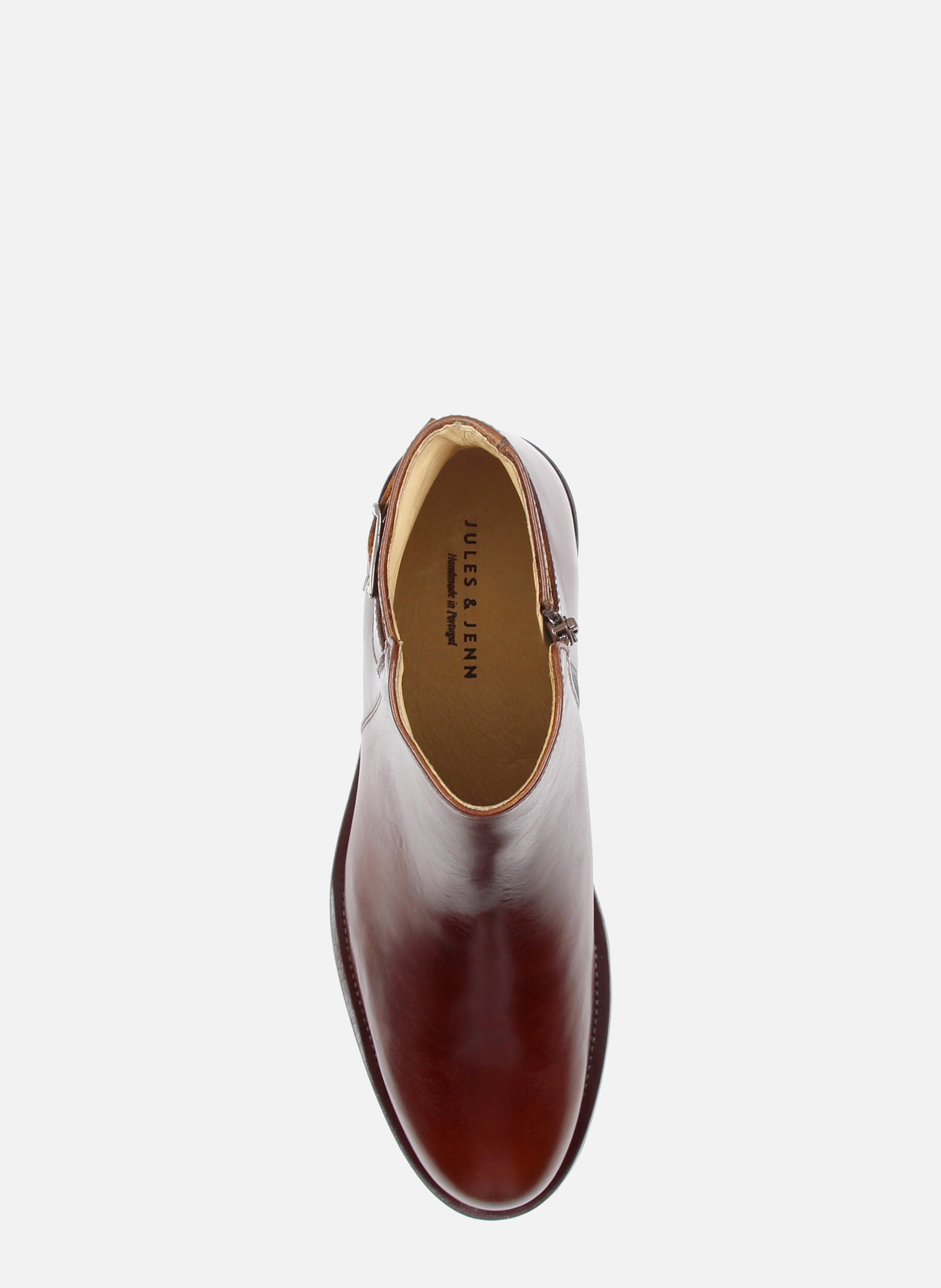 Buckled leather ankle boots JULES & JENN Brown