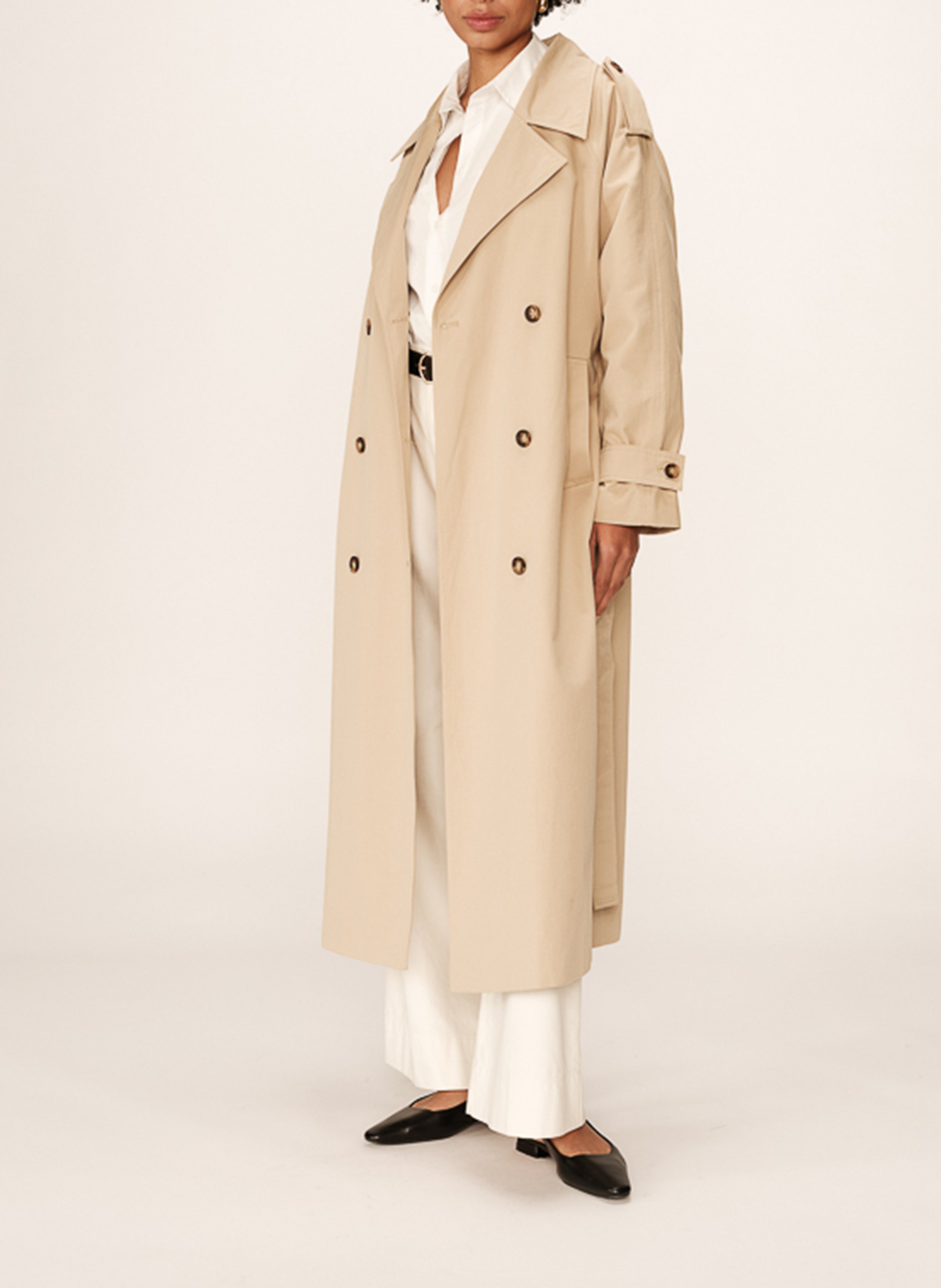Oversized trenchcoat van katoen GRACE ET MILA Beige