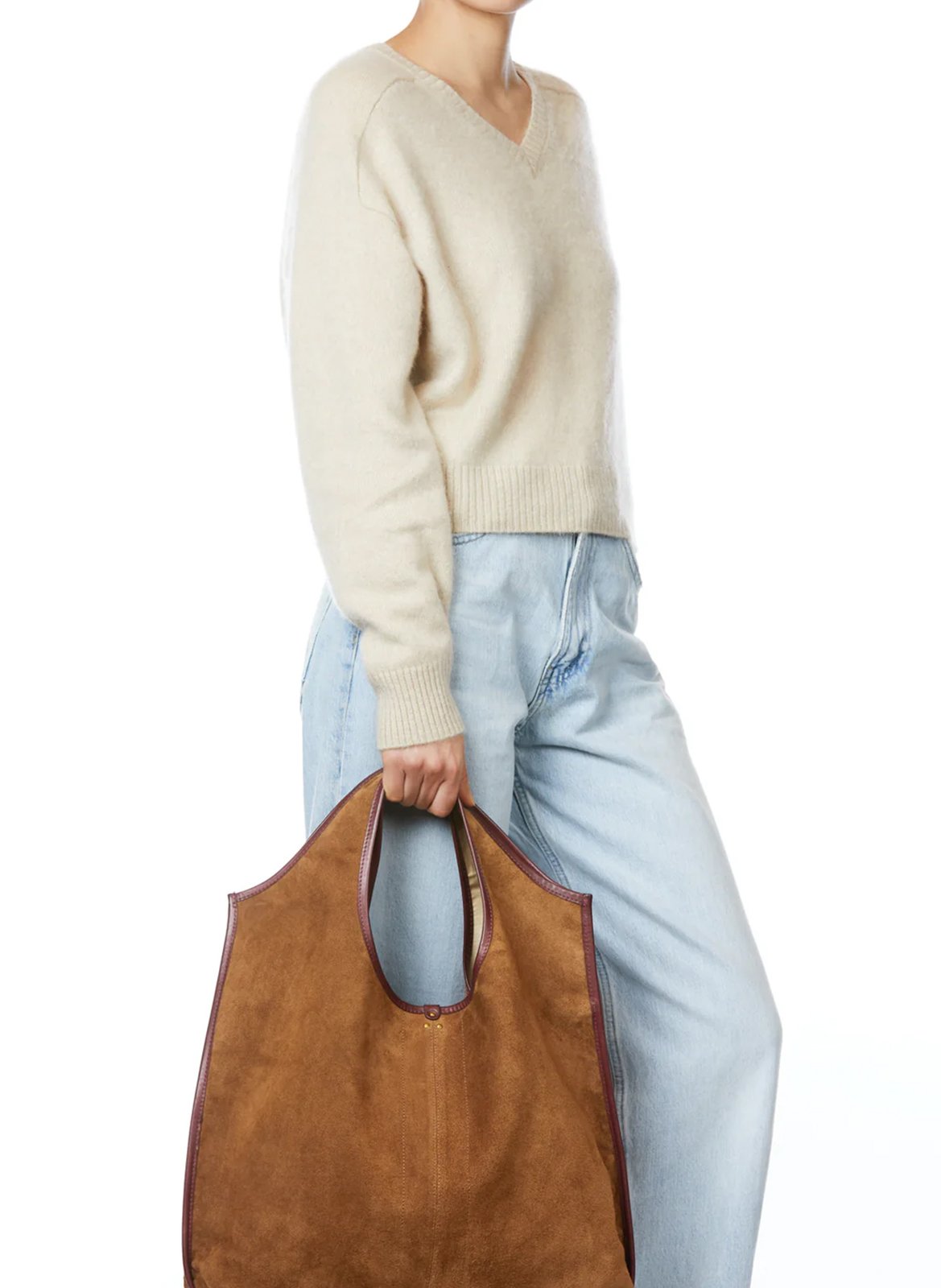 Leather tote bag JEROME DREYFUSS Brown