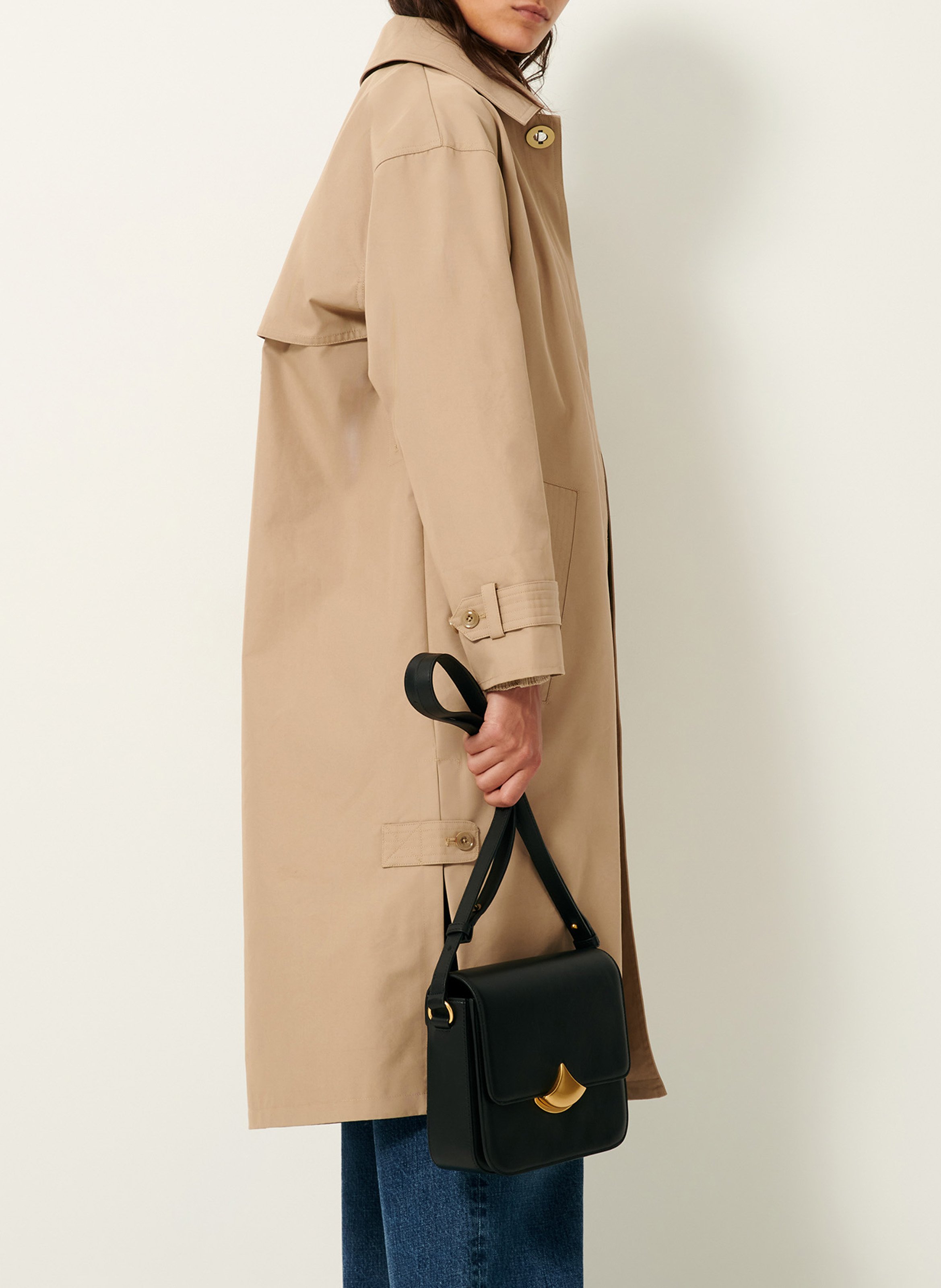 Long cotton-blend trench SESSUN Beige