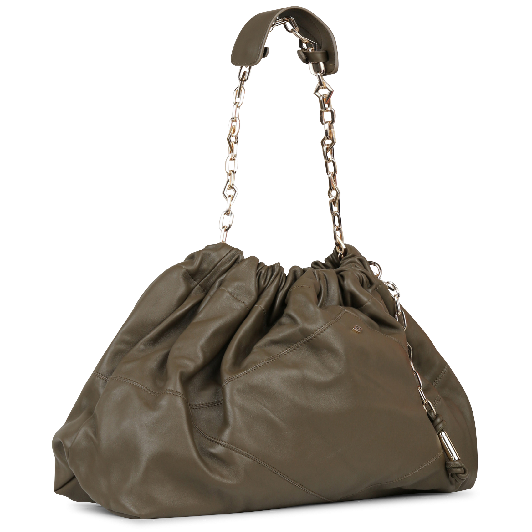 Sac porté épaule en cuir BA&SH Kaki