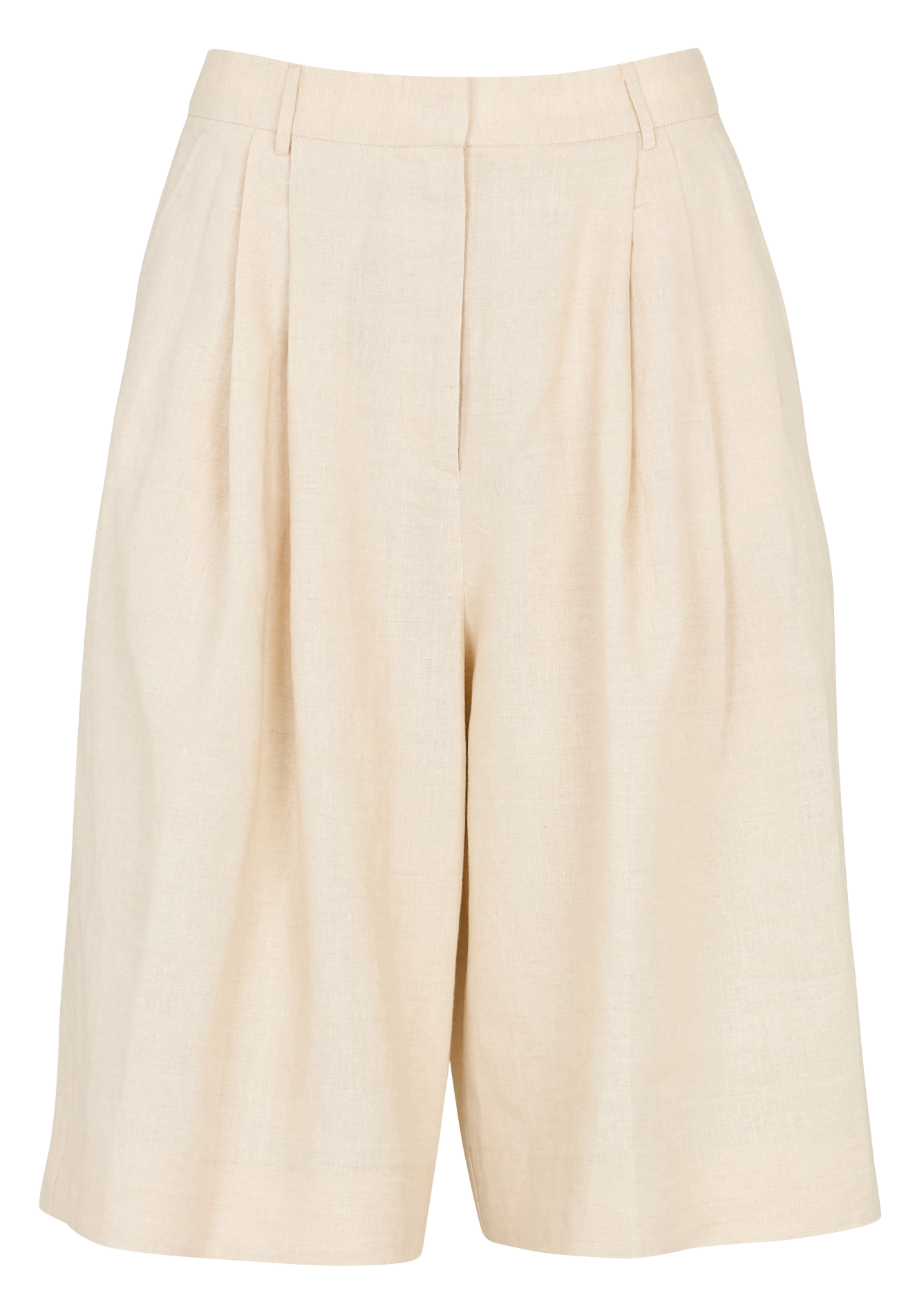 Linen pleated shorts STAUD White