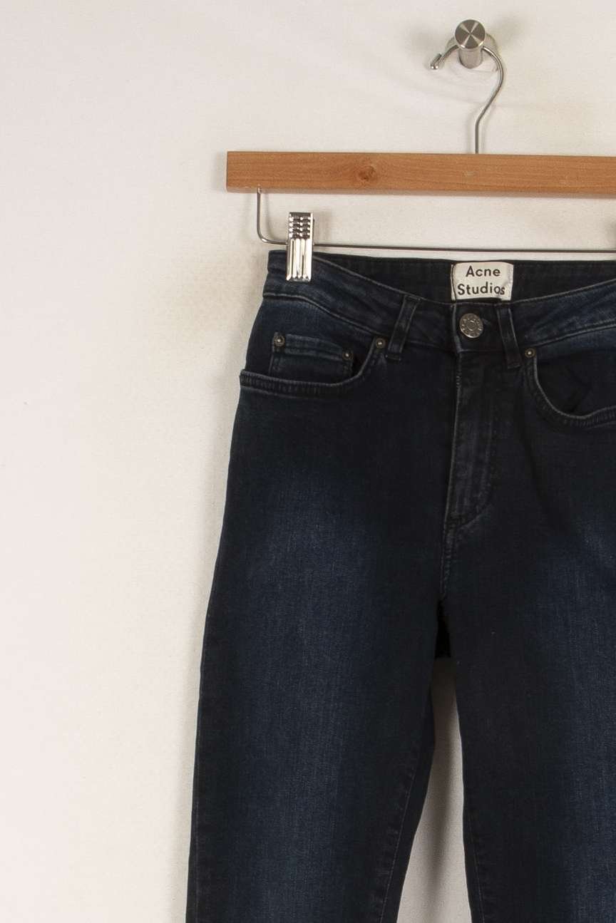 Cropped slim jeans with studs ACNE STUDIOS - Seconde Main Blue