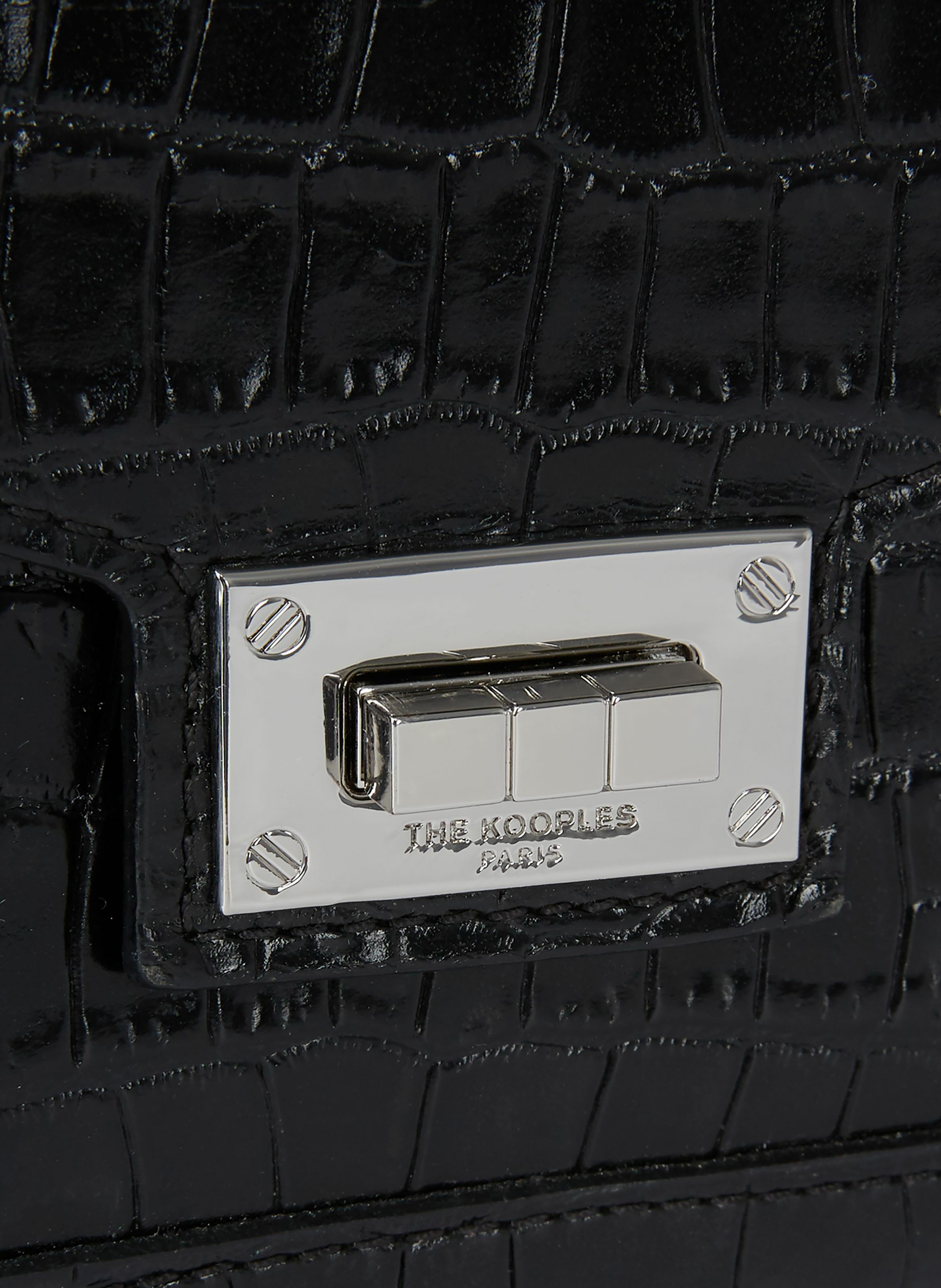 Emily small crocodile-effect leather bag THE KOOPLES Black