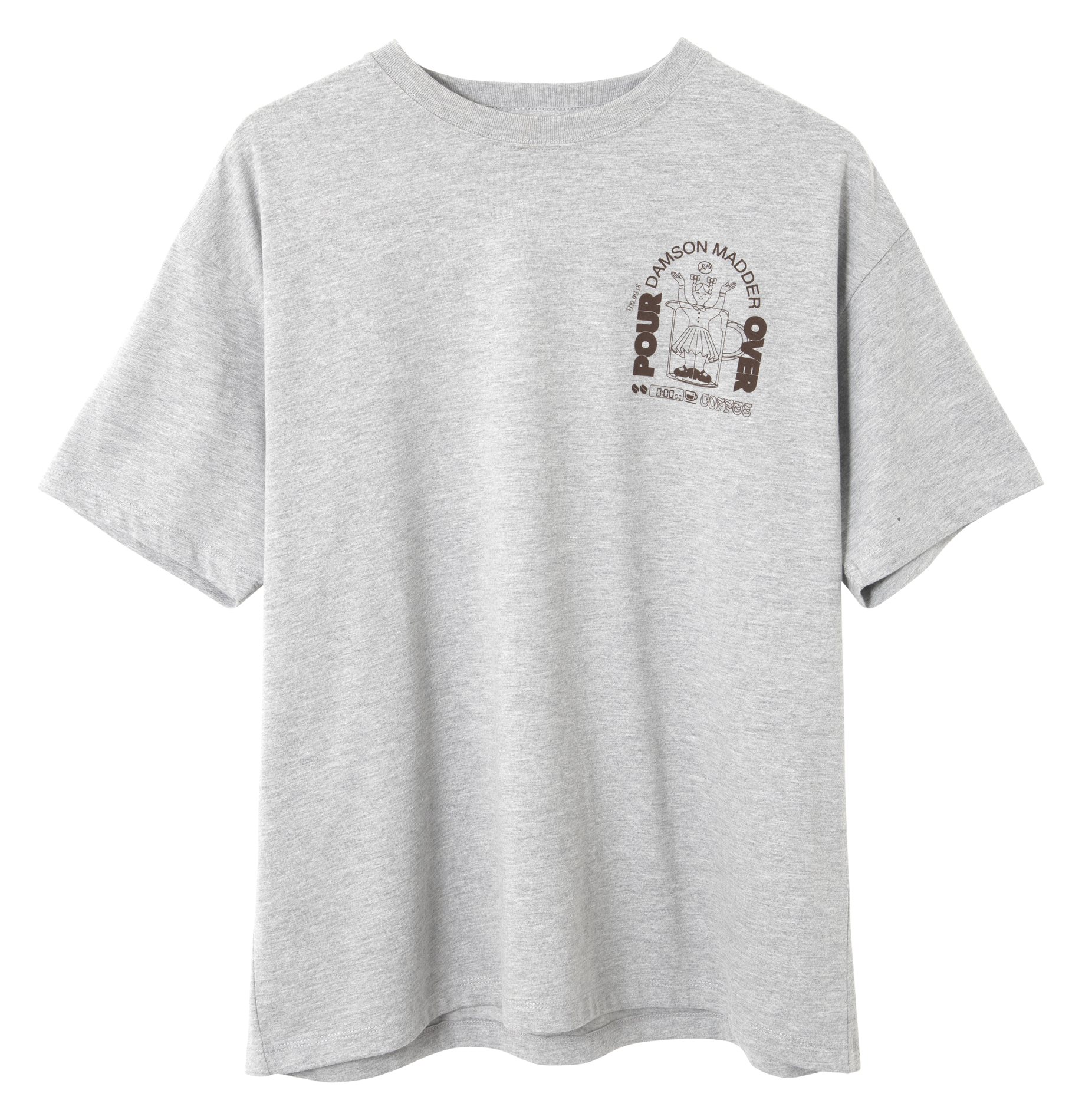 Round-neck organic cotton T-shirt DAMSON MADDER Grey