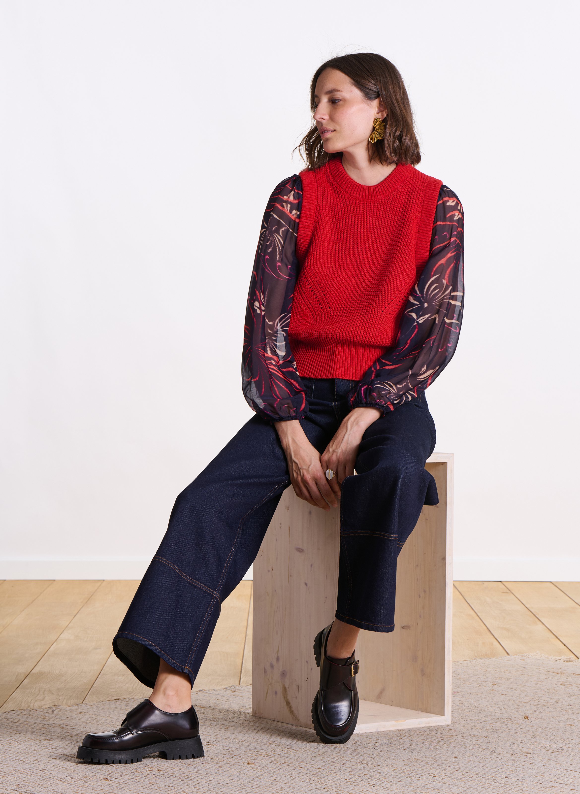 High-neck sweater LA FEE MARABOUTEE Red