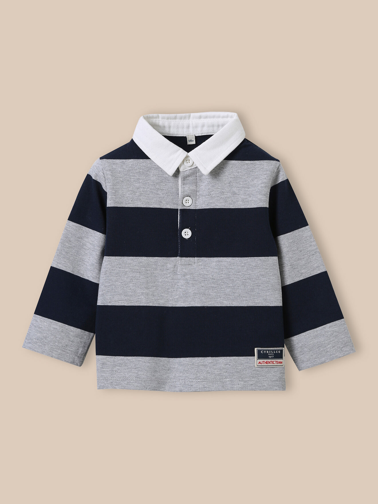 Organic cotton rugby shirt CYRILLUS Blue