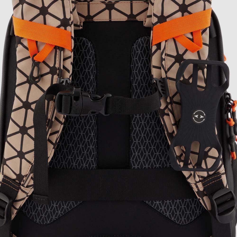 Backpack for ski touring and trekking made of highly performant 40% recycled Cordura® polyester. PIQUADRO Beige