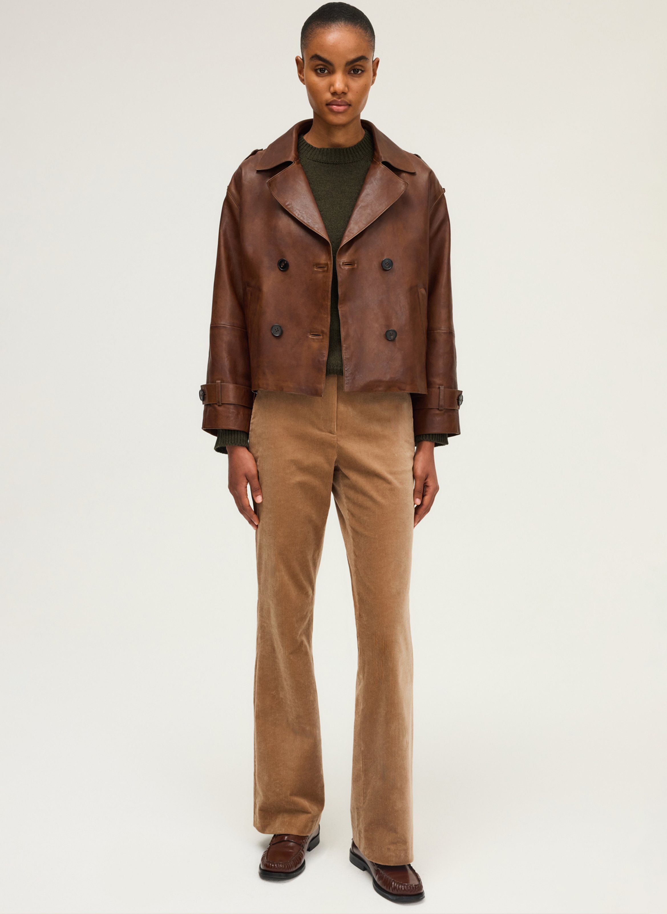 Leather trench coat PABLO Brown