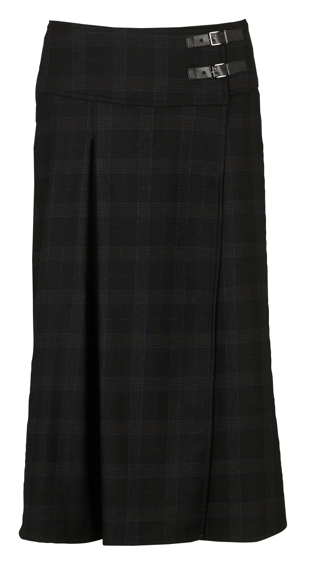 Jupe midi à carreaux DIEGA Marron