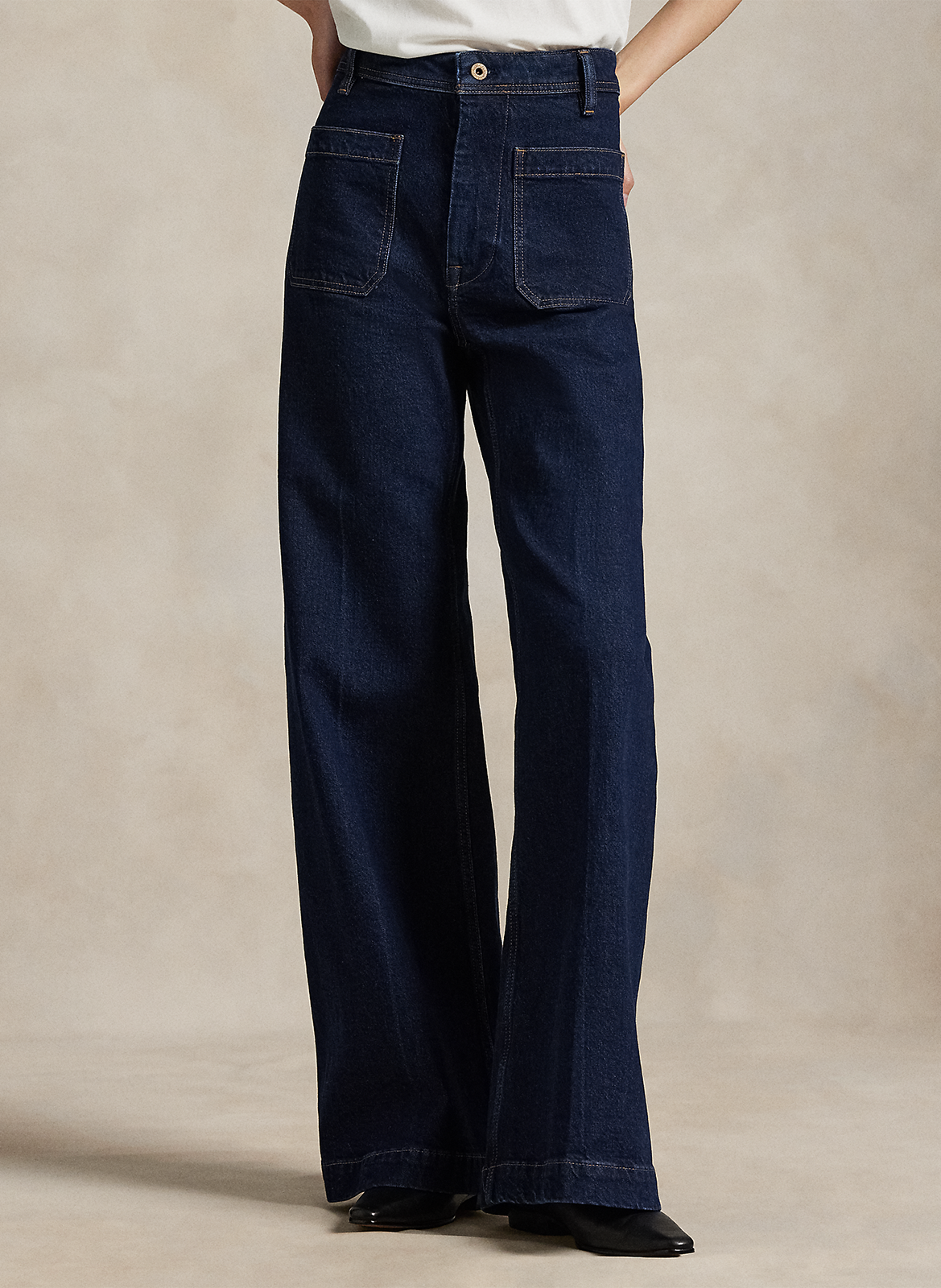 Jean patte d'eph en coton mélangé POLO RALPH LAUREN Bleu