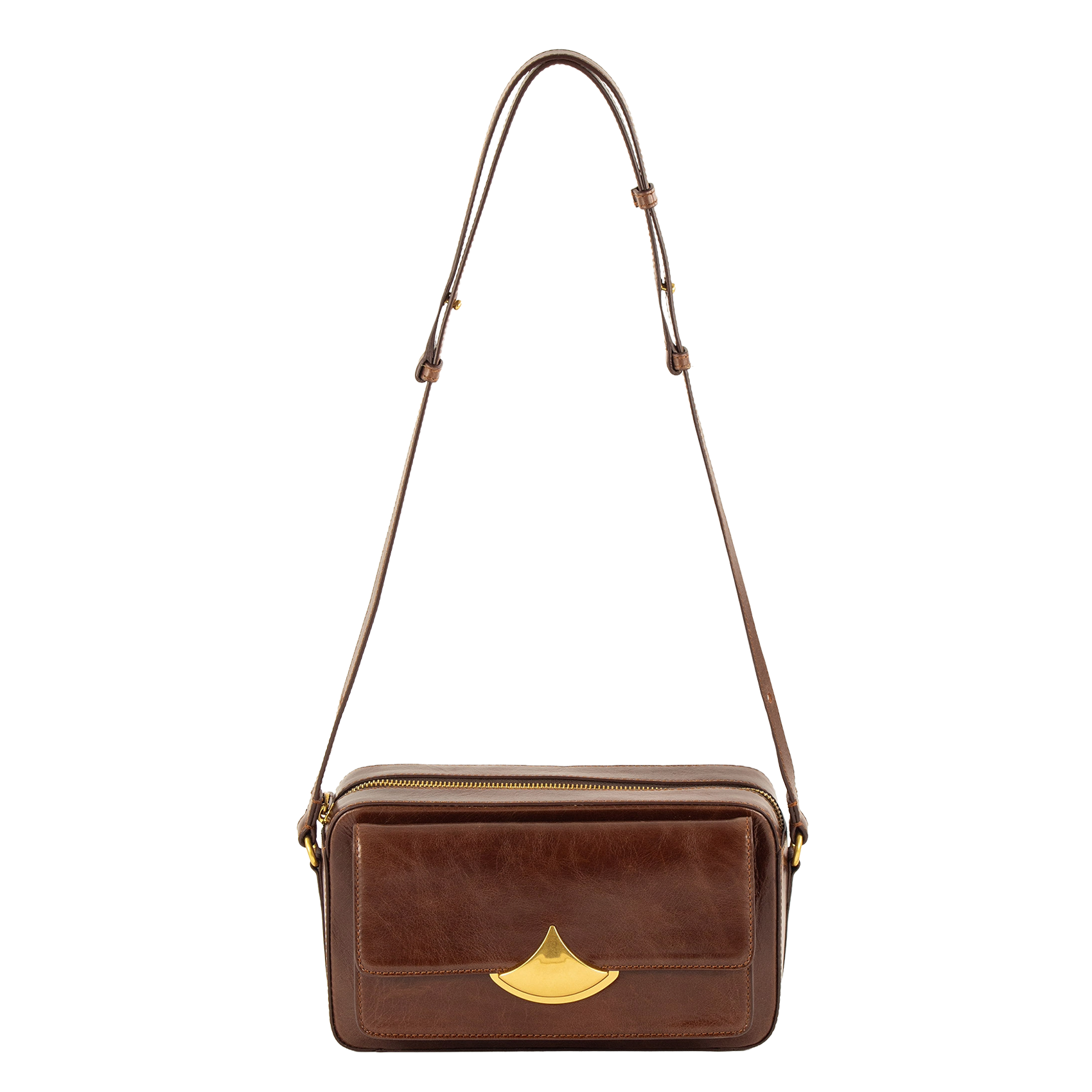 Kameratasche mit Reißverschluss aus Leder SESSUN Braun