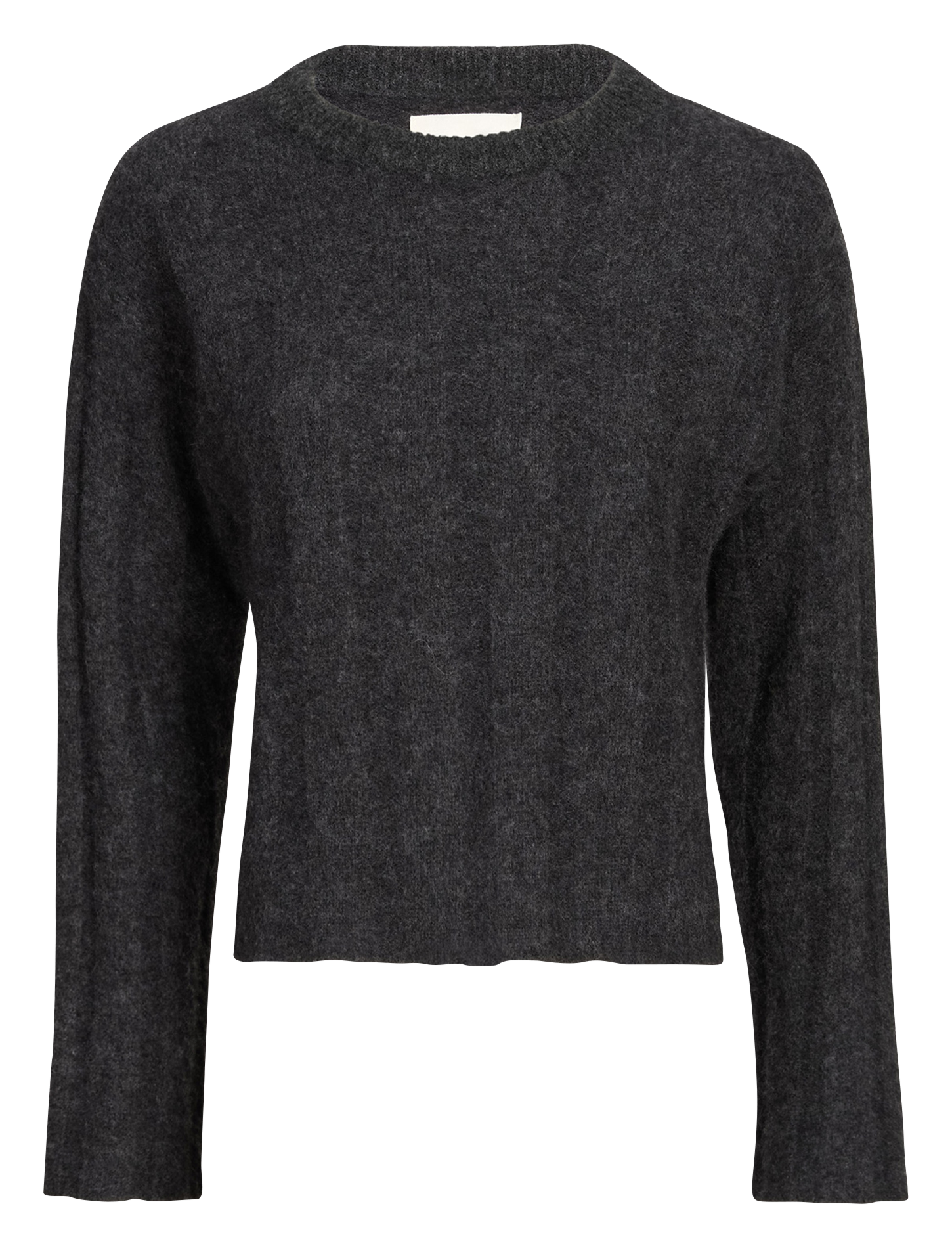 Langärmliger Kurzpullover aus Wollmix-Strick SAISON 1865 Grau