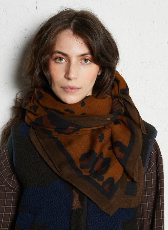 Bedruckter foulard aus wolle Bronze Hartford Damen Place des