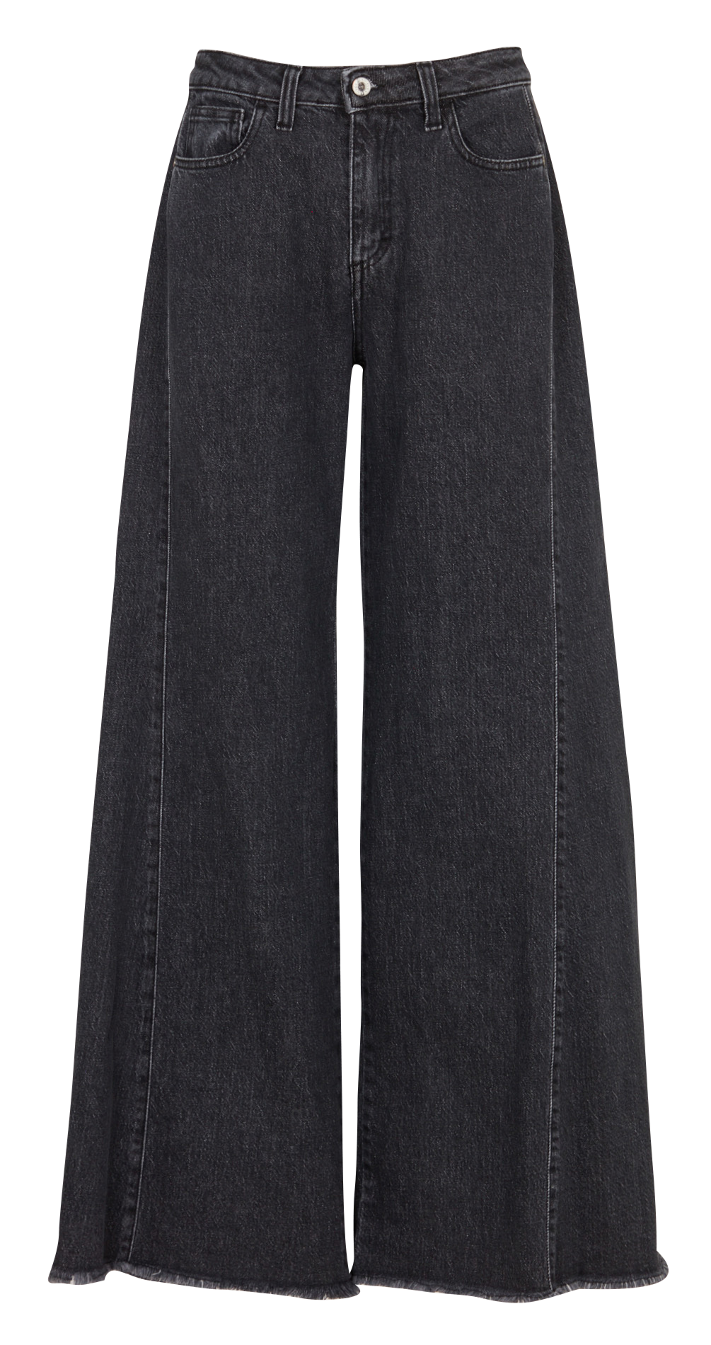 Jean flare taille haute en coton PLEASE Noir