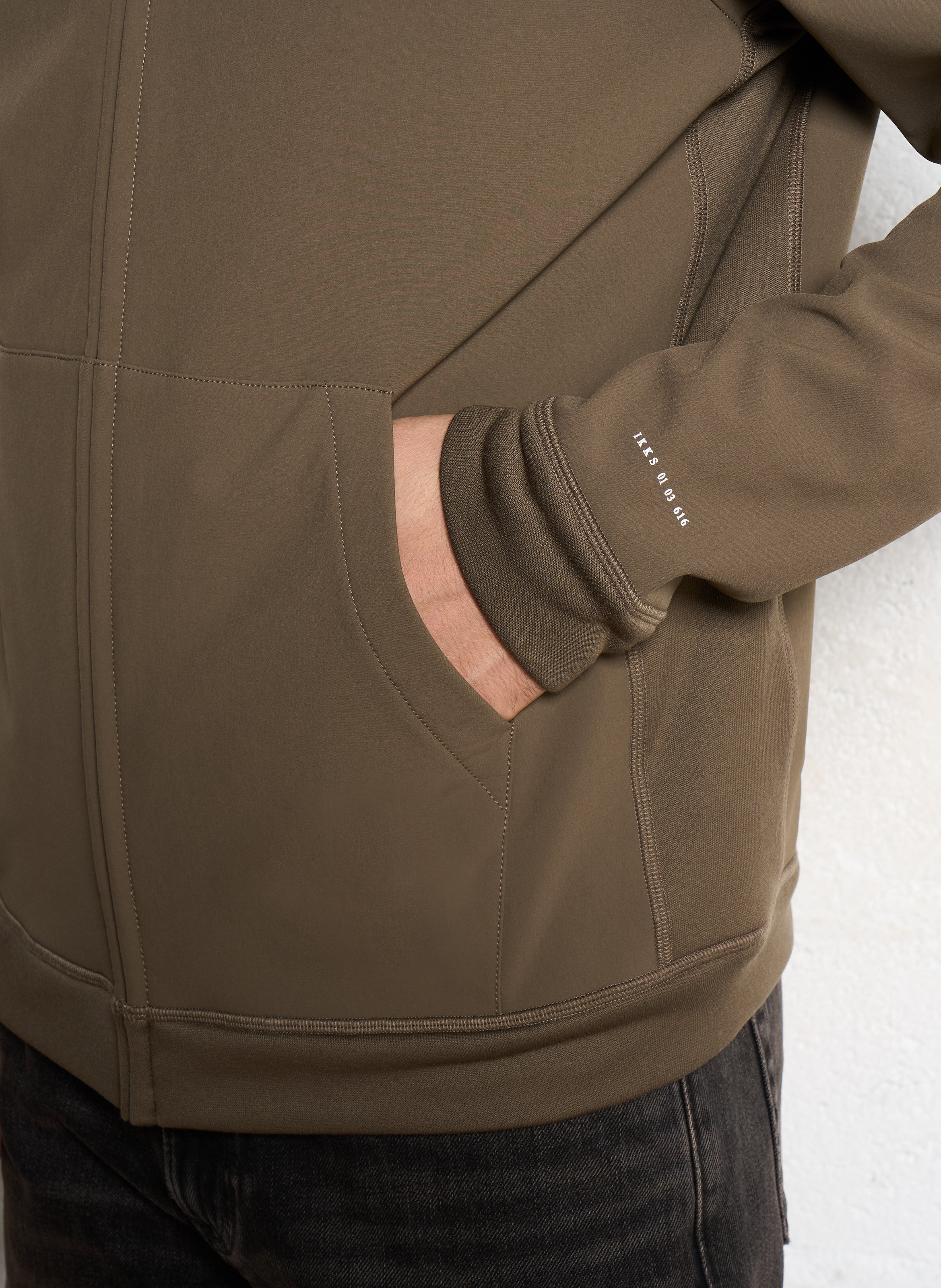 Straight hooded round neck cardigan IKKS Brown