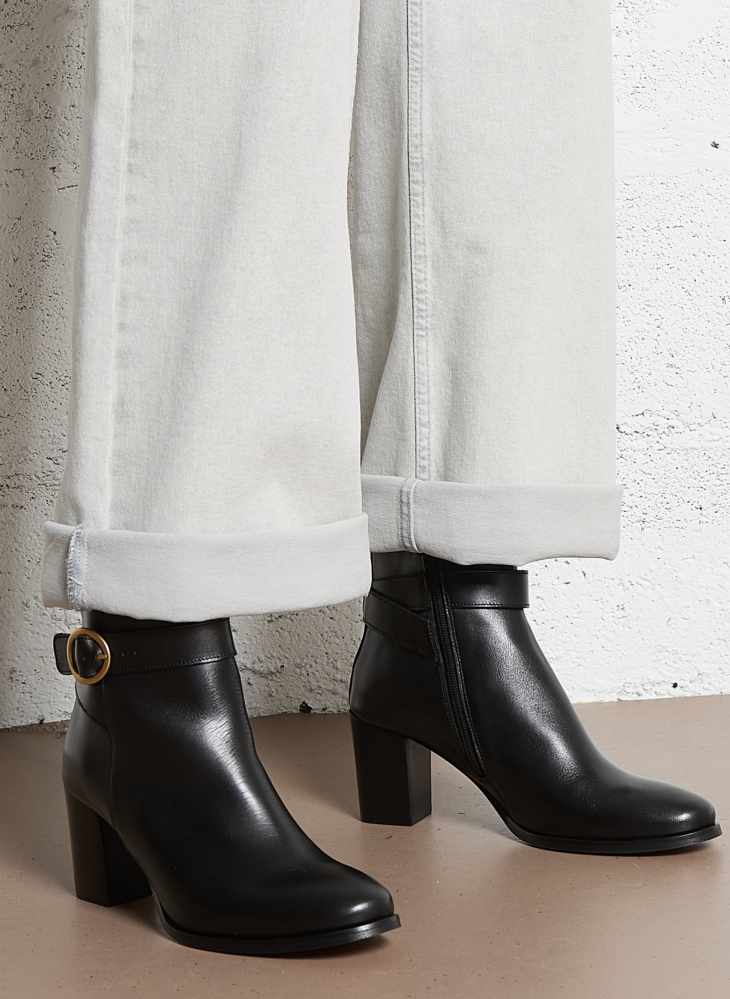 Enkellaarzen van veloursleer MAISON TOUFET Zwart