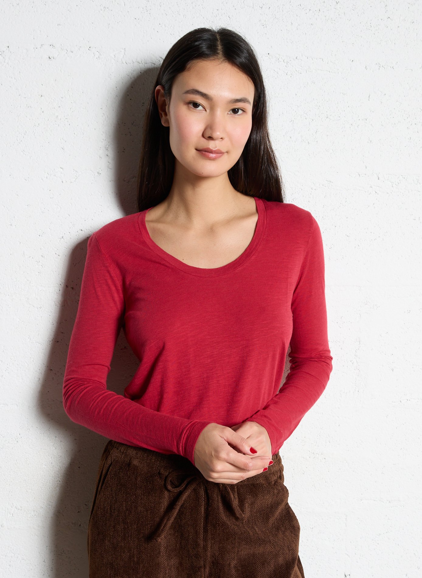 Basic cotton-mix T-shirt AMERICAN VINTAGE Red