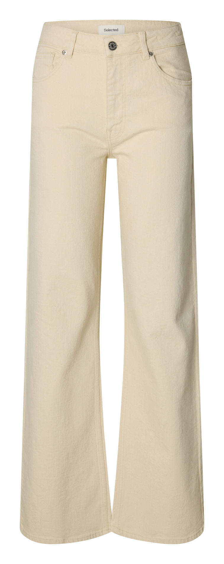 Bootcut-Jeans aus Bio-Baumwoll-Mix SELECTED Beige