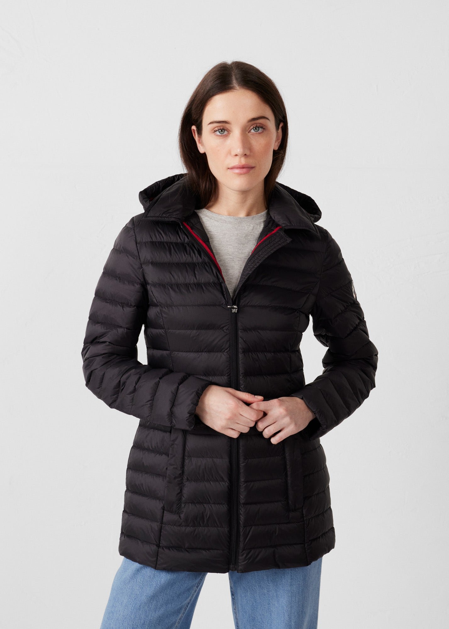 Mid-length hooded puffer jacket nour 2.0 JOTT Black